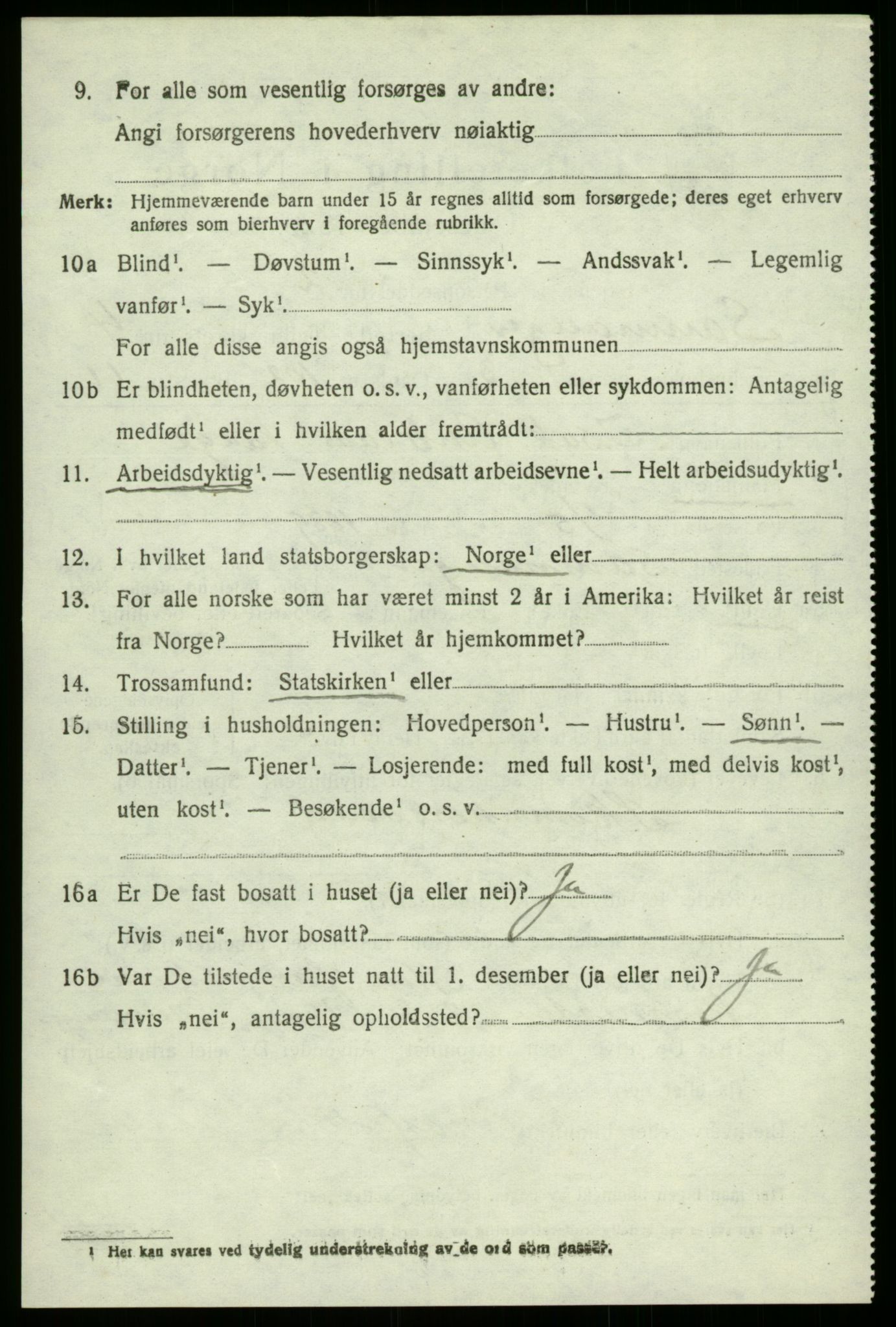 SAB, 1920 census for Samnanger, 1920, p. 1688