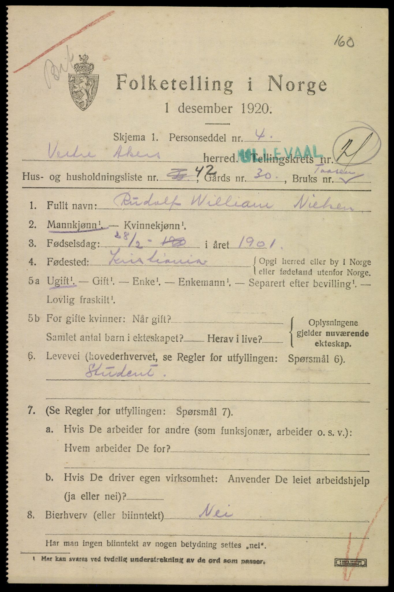 SAO, 1920 census for Aker, 1920, p. 125794