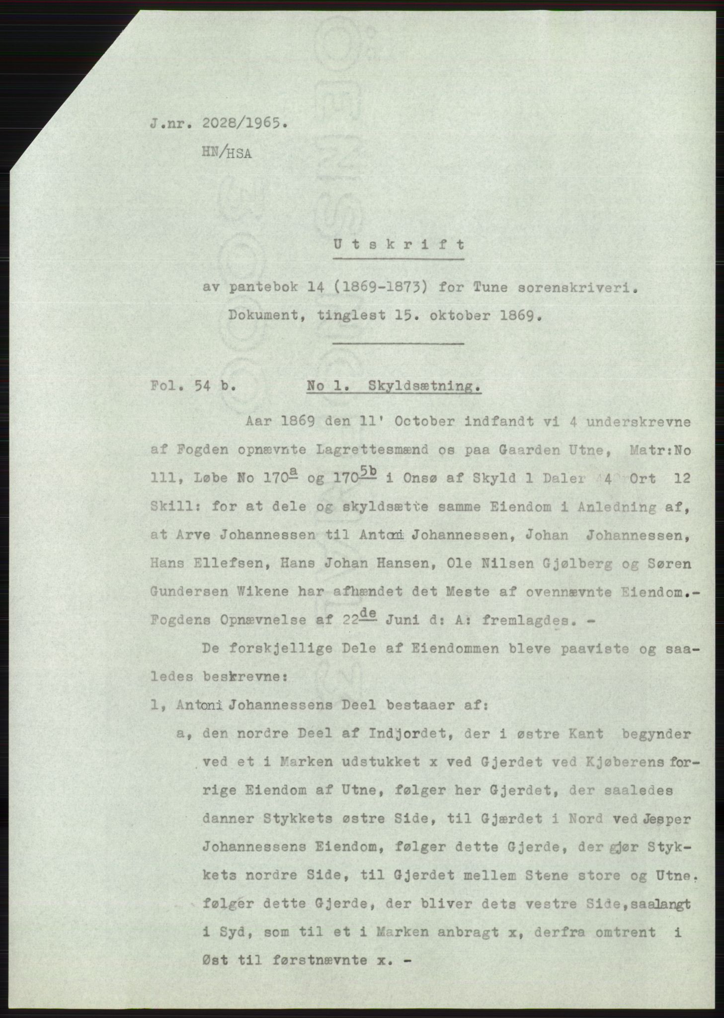 Statsarkivet i Oslo, AV/SAO-A-10621/Z/Zd/L0022: Avskrifter, j.nr 906-2135/1965, 1965, p. 410