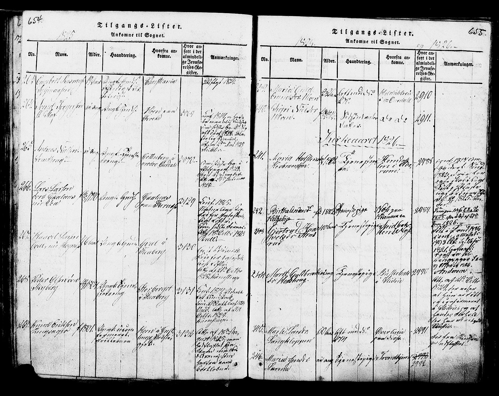 Ringsaker prestekontor, SAH/PREST-014/K/Ka/L0005: Parish register (official) no. 5, 1814-1826, p. 654-655
