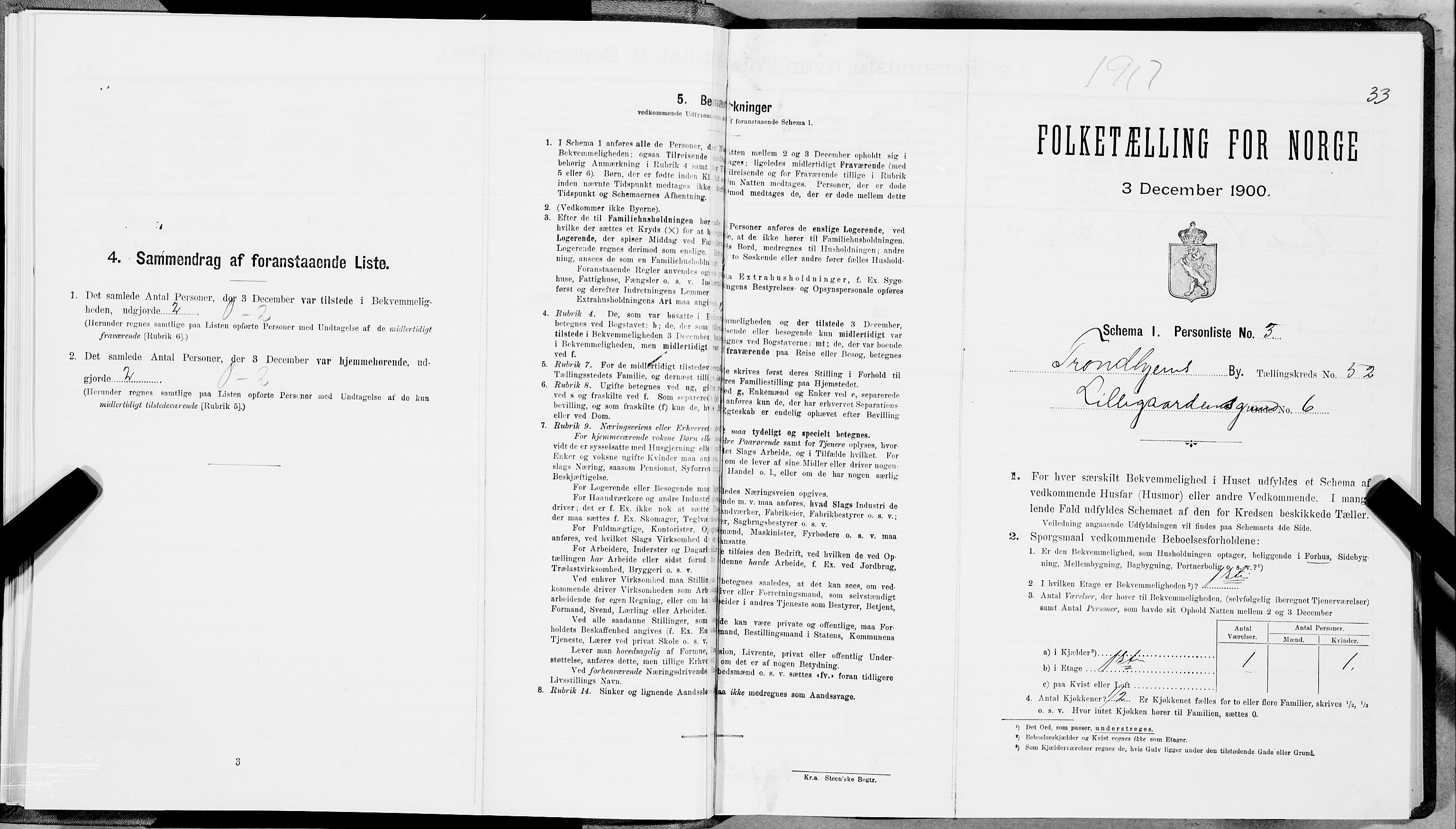 SAT, 1900 census for Trondheim, 1900, p. 8752