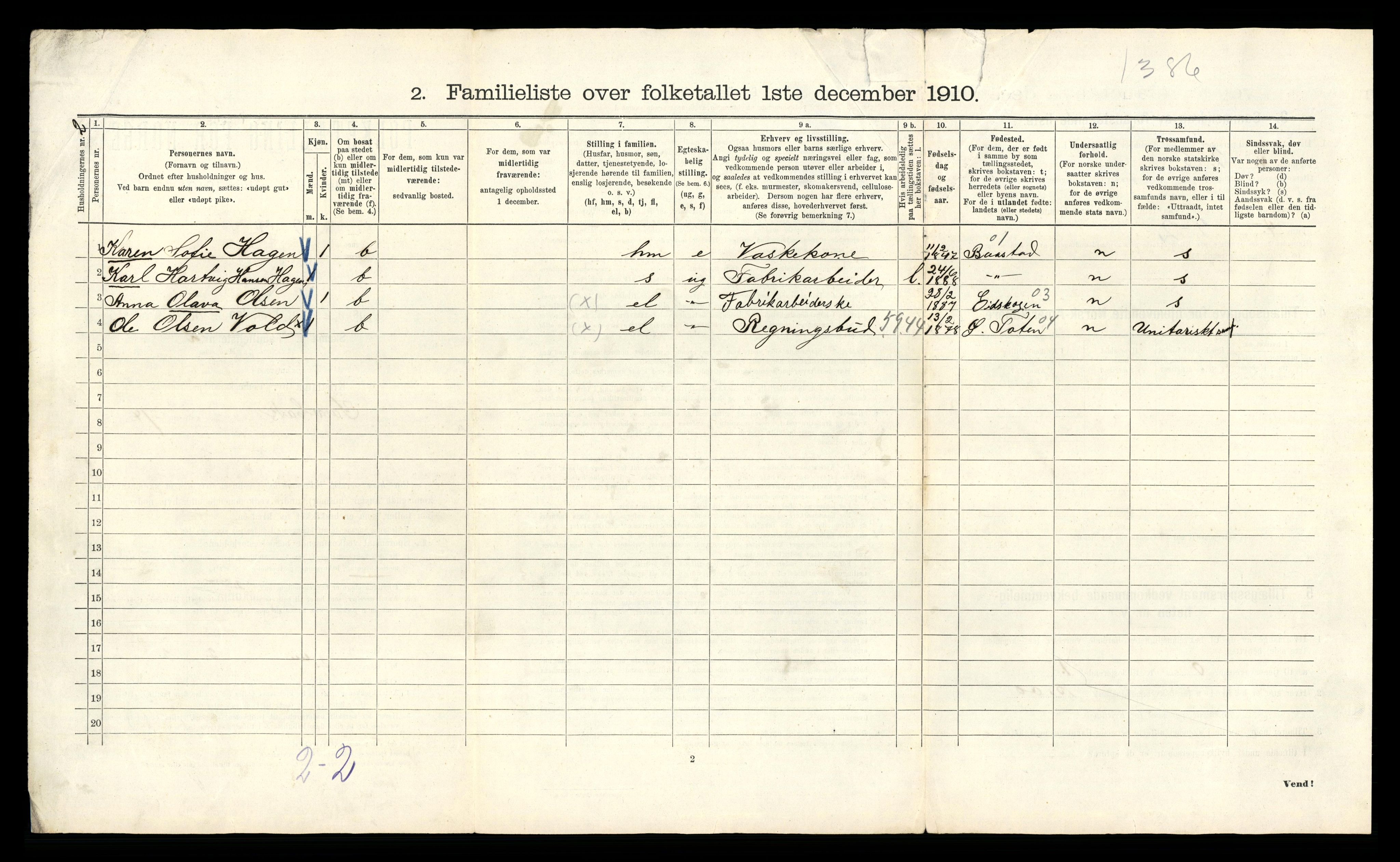 RA, 1910 census for Kristiania, 1910, p. 109558