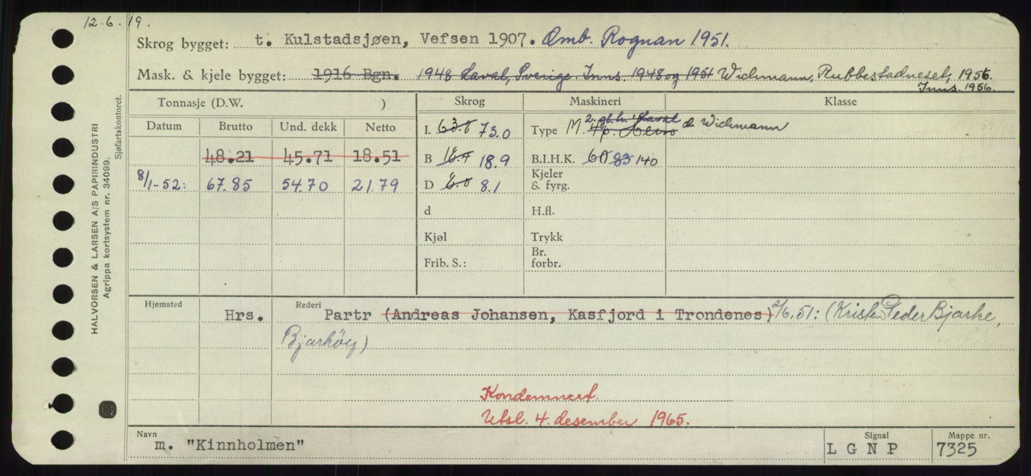 Sjøfartsdirektoratet med forløpere, Skipsmålingen, RA/S-1627/H/Hd/L0020: Fartøy, K-Kon, p. 271