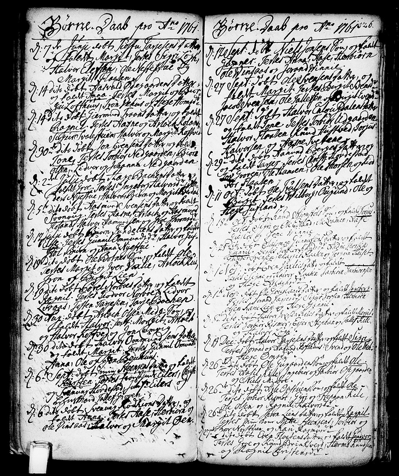 Vinje kirkebøker, SAKO/A-312/F/Fa/L0001: Parish register (official) no. I 1, 1717-1766, p. 126