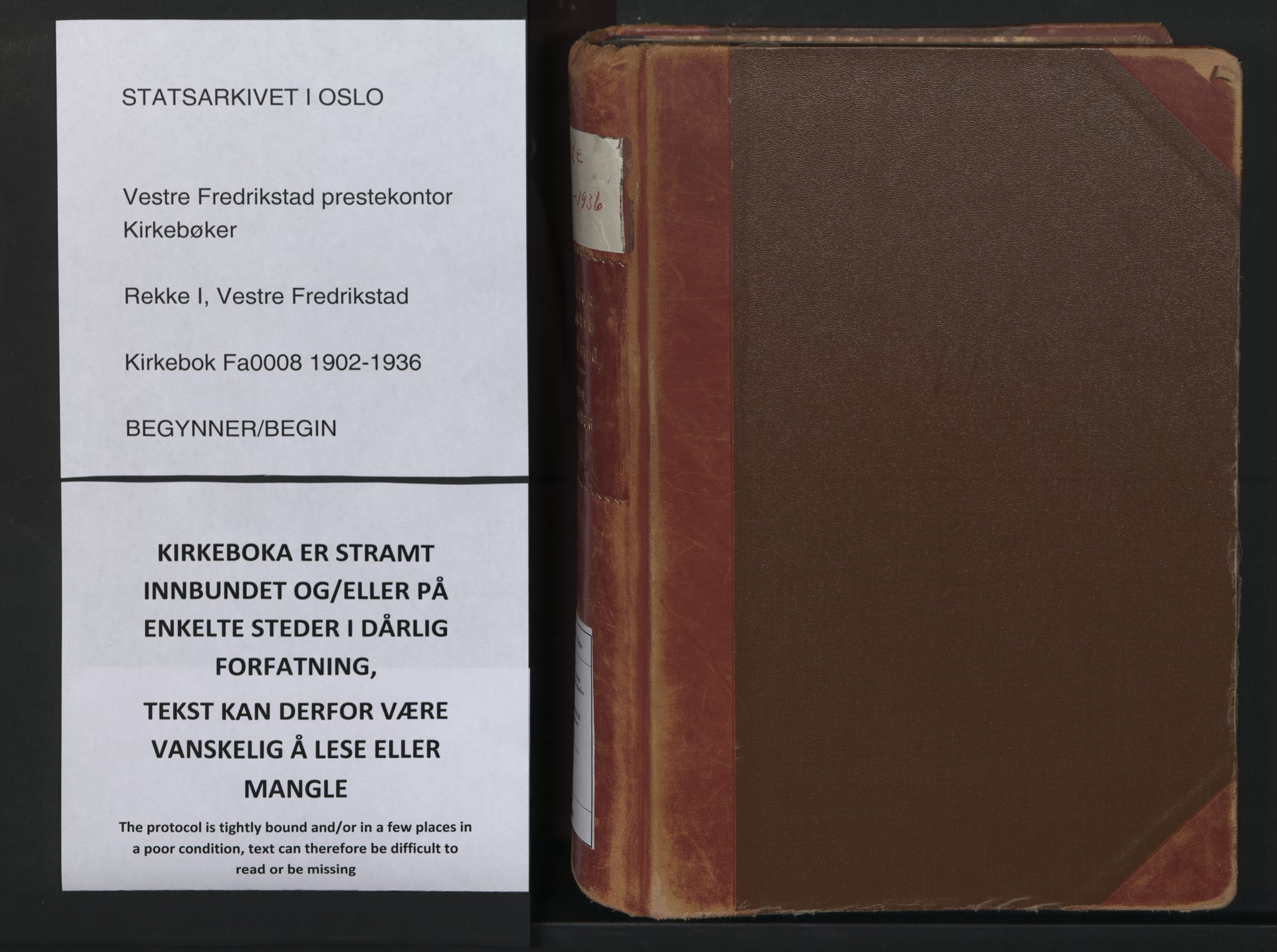 Fredrikstad domkirkes prestekontor Kirkebøker, AV/SAO-A-10906/F/Fa/L0008: Parish register (official) no. I 8, 1902-1936