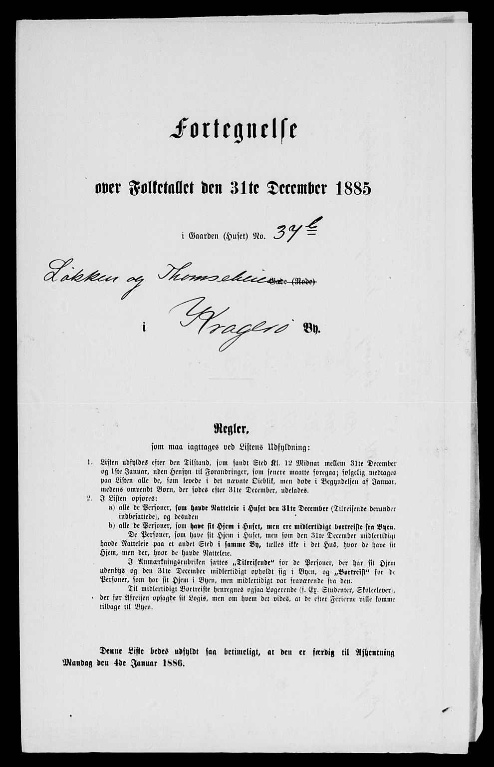 SAKO, 1885 census for 0801 Kragerø, 1885, p. 729