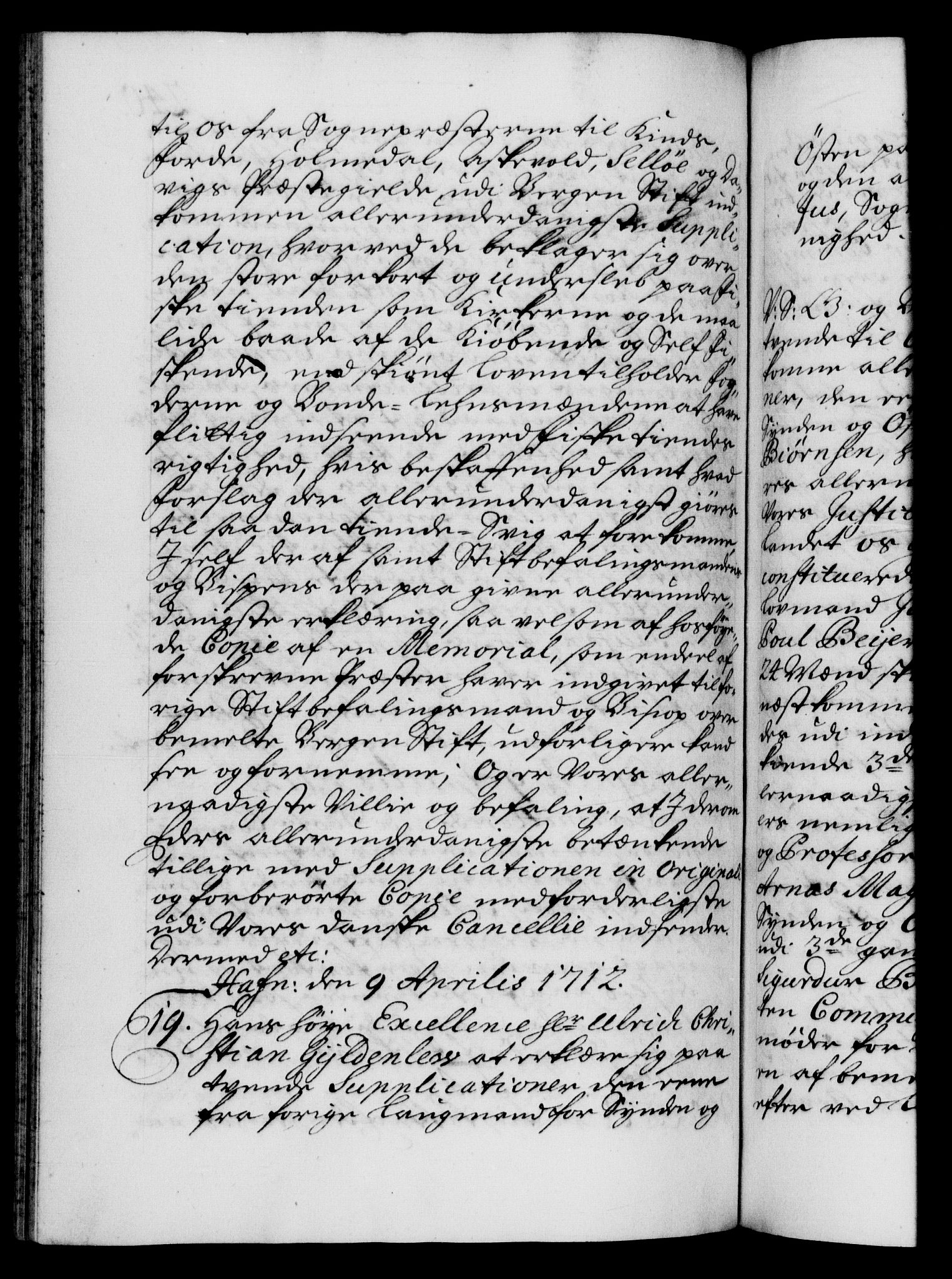 Danske Kanselli 1572-1799, AV/RA-EA-3023/F/Fc/Fca/Fcab/L0019: Norske tegnelser, 1710-1714, p. 240b