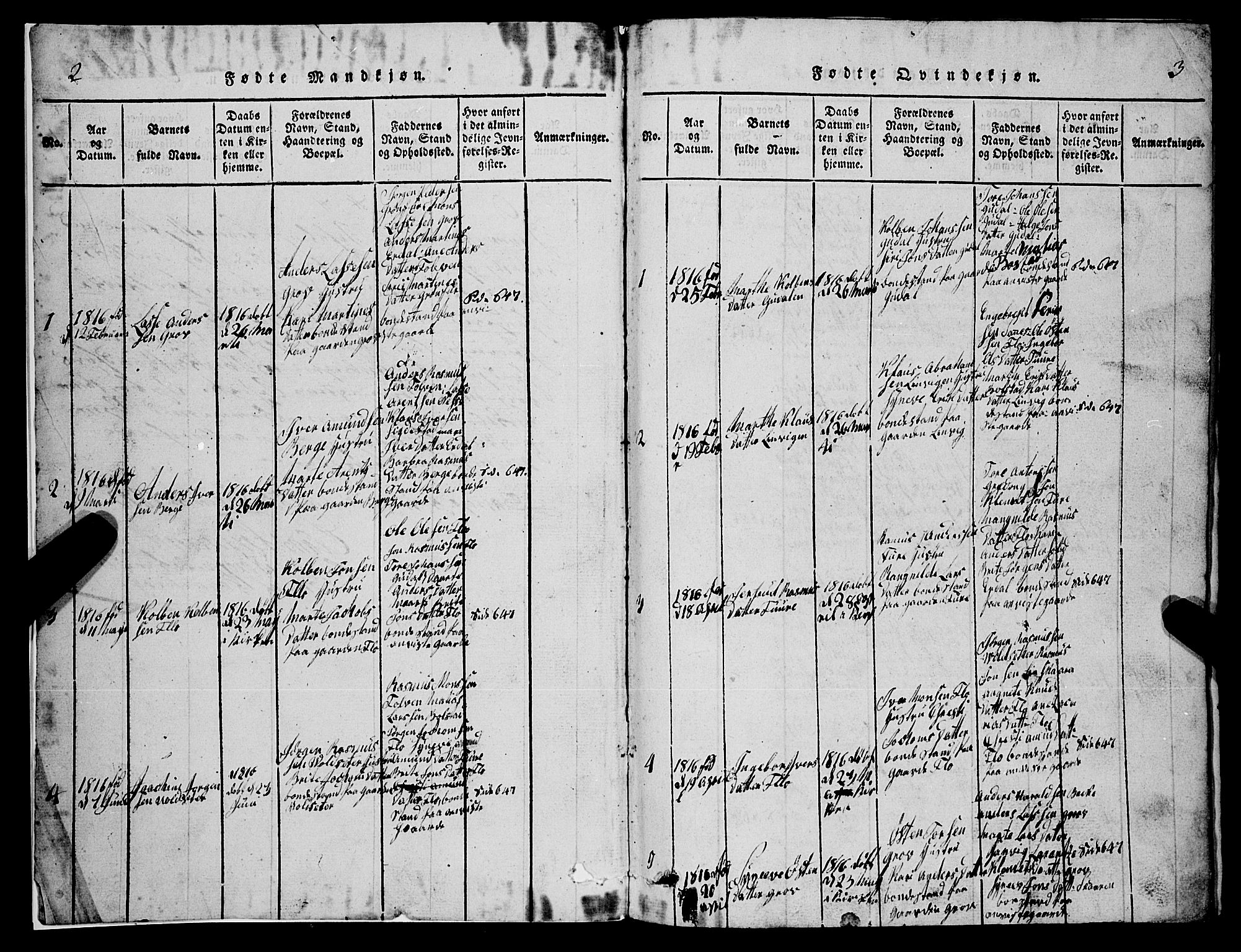 Stryn Sokneprestembete, AV/SAB-A-82501: Parish register (copy) no. C 1, 1801-1845, p. 2-3