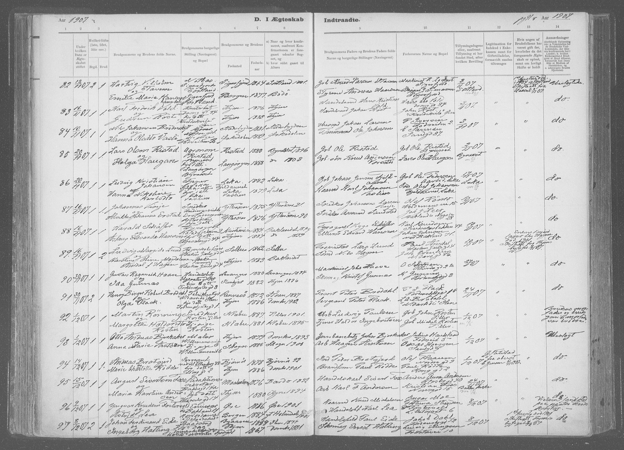 Ministerialprotokoller, klokkerbøker og fødselsregistre - Sør-Trøndelag, SAT/A-1456/601/L0064: Parish register (official) no. 601A31, 1891-1911, p. 91r