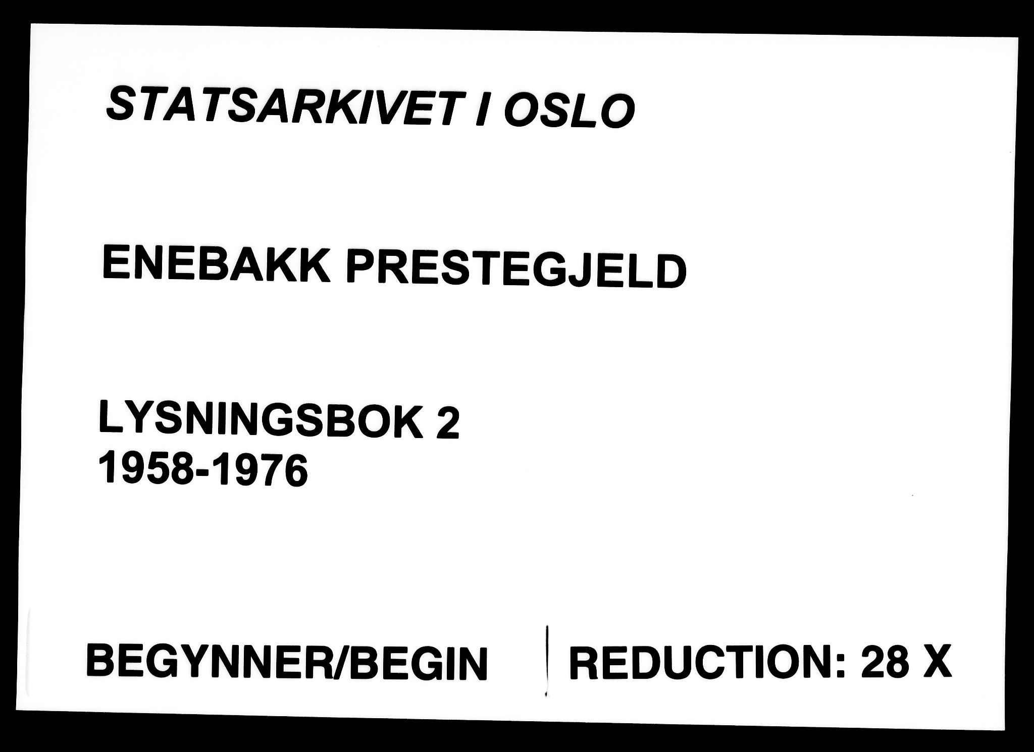 Enebakk prestekontor Kirkebøker, SAO/A-10171c/H/Ha/L0002: Banns register no. 2, 1958-1976