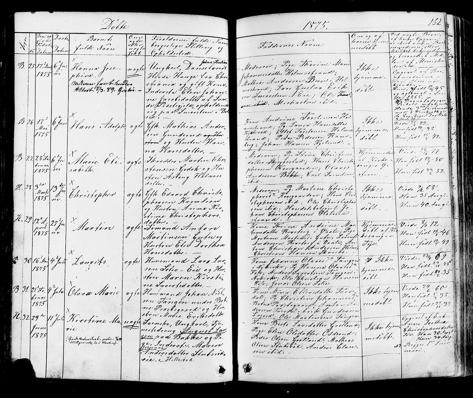 Botne kirkebøker, SAKO/A-340/F/Fa/L0006: Parish register (official) no. I 6, 1836-1877, p. 162