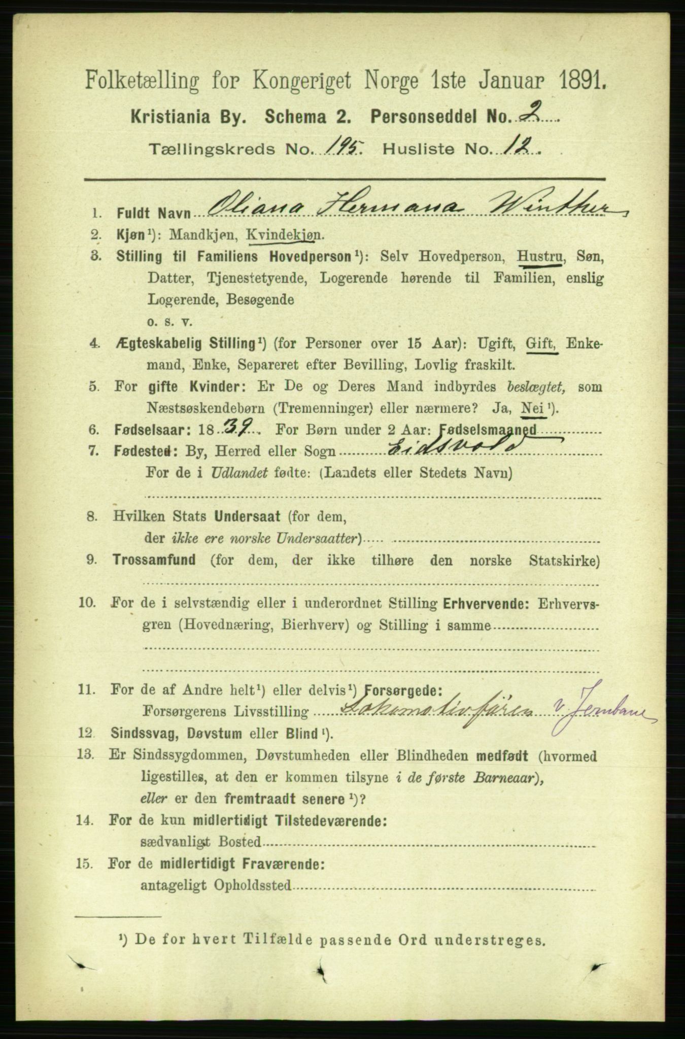 RA, 1891 census for 0301 Kristiania, 1891, p. 117708