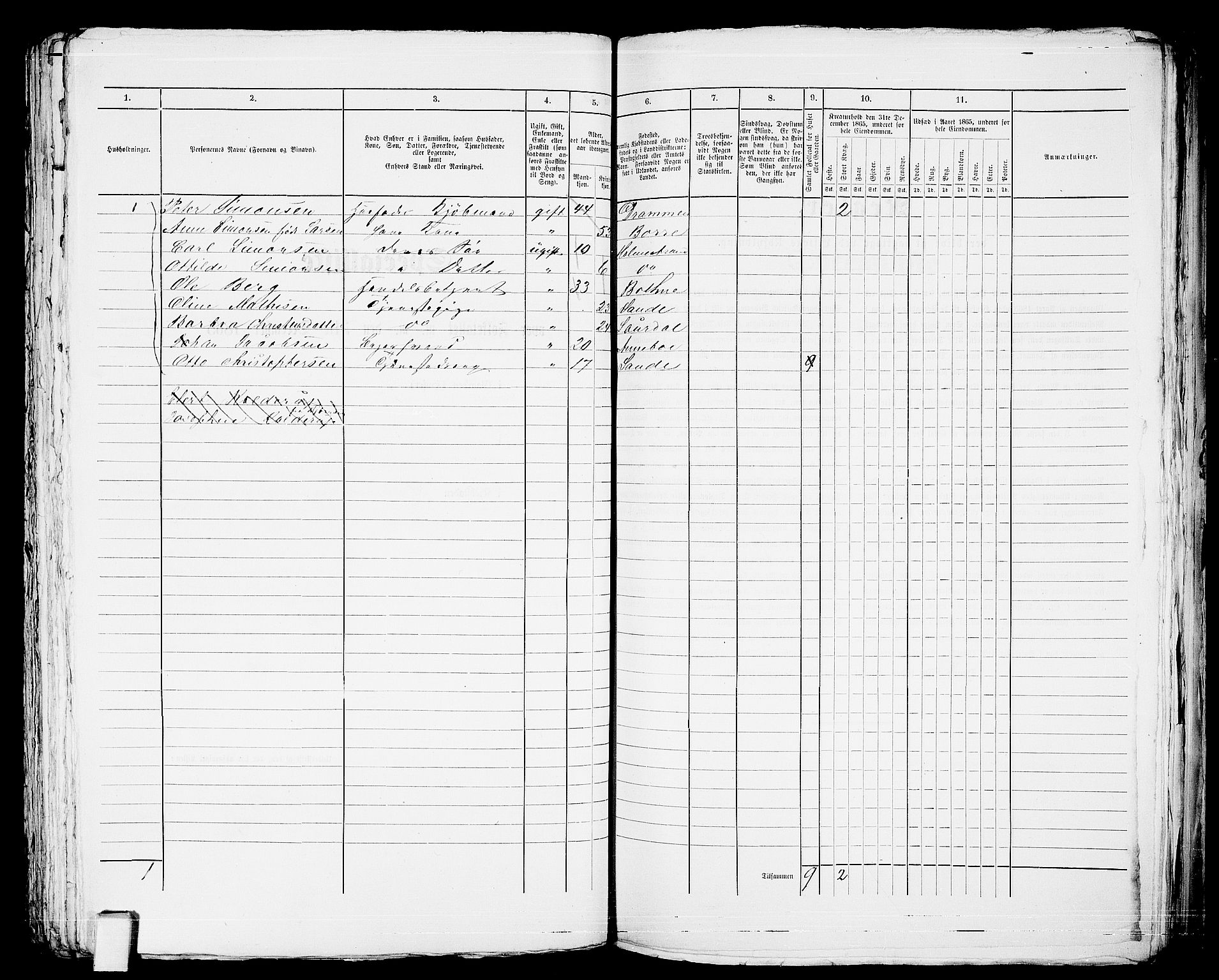 RA, 1865 census for Botne/Holmestrand, 1865, p. 260