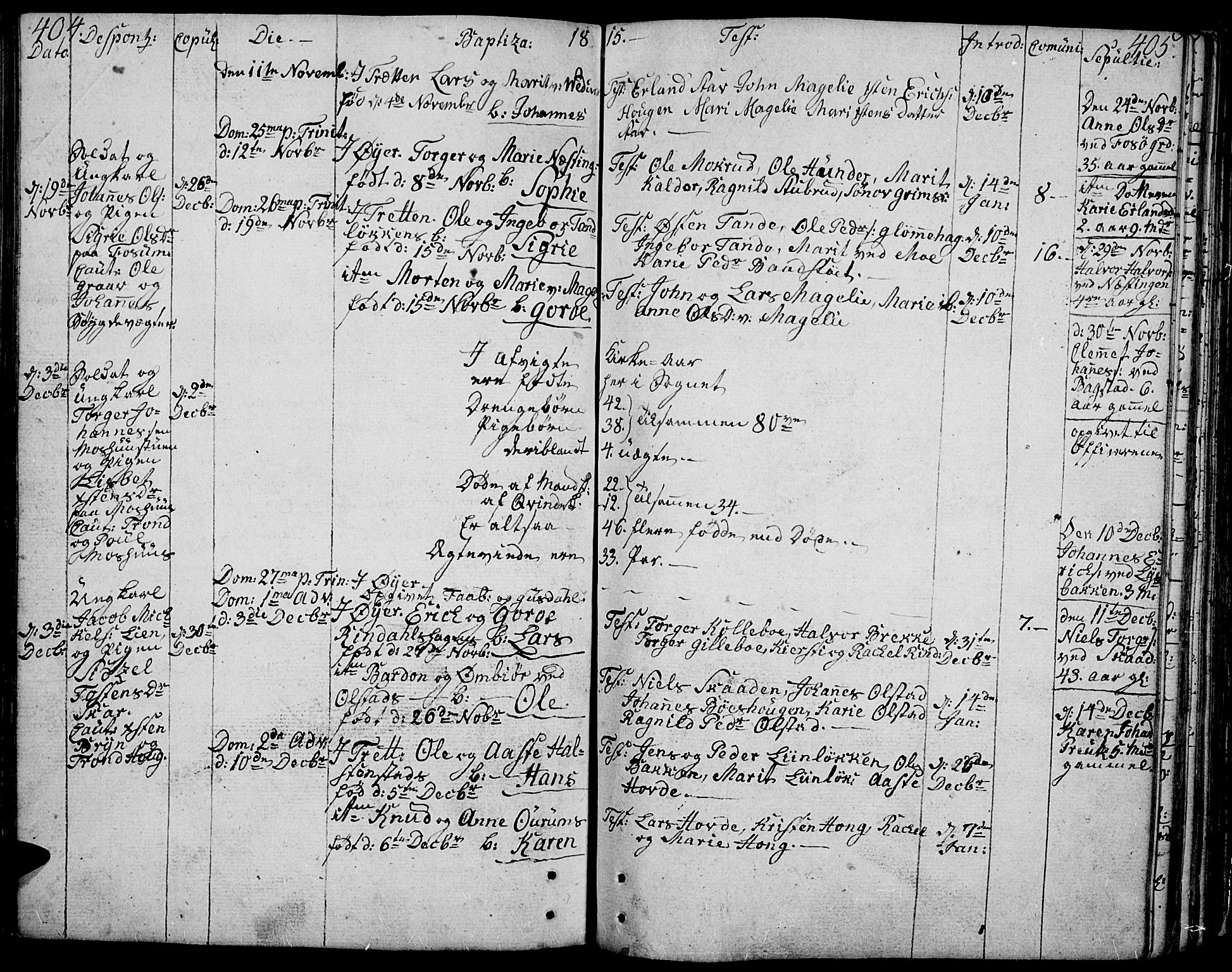 Øyer prestekontor, SAH/PREST-084/H/Ha/Haa/L0003: Parish register (official) no. 3, 1784-1824, p. 404-405