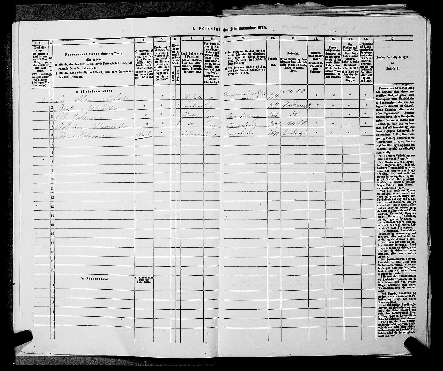 RA, 1875 census for 0236P Nes, 1875, p. 2283