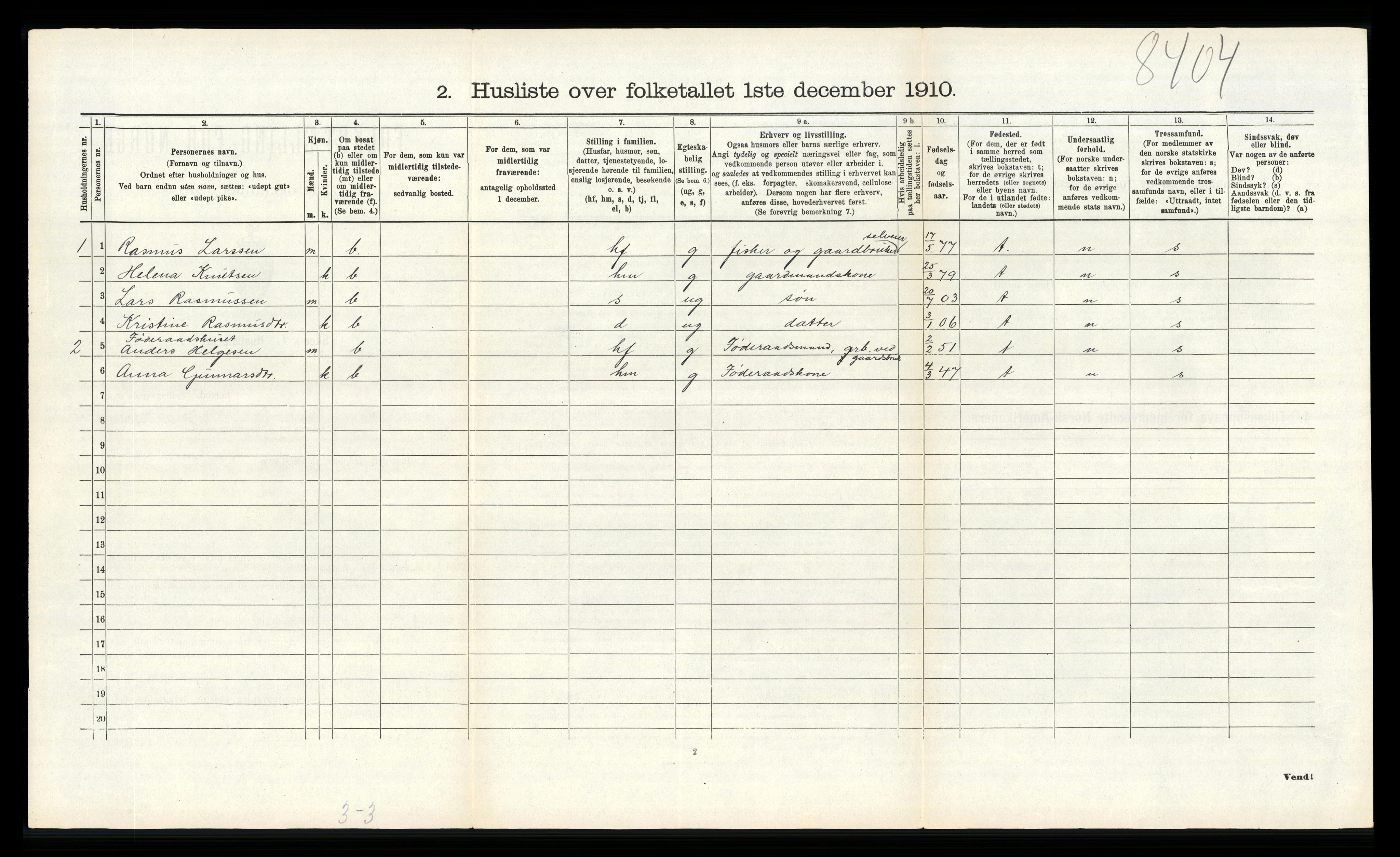 RA, 1910 census for Finnås, 1910, p. 829
