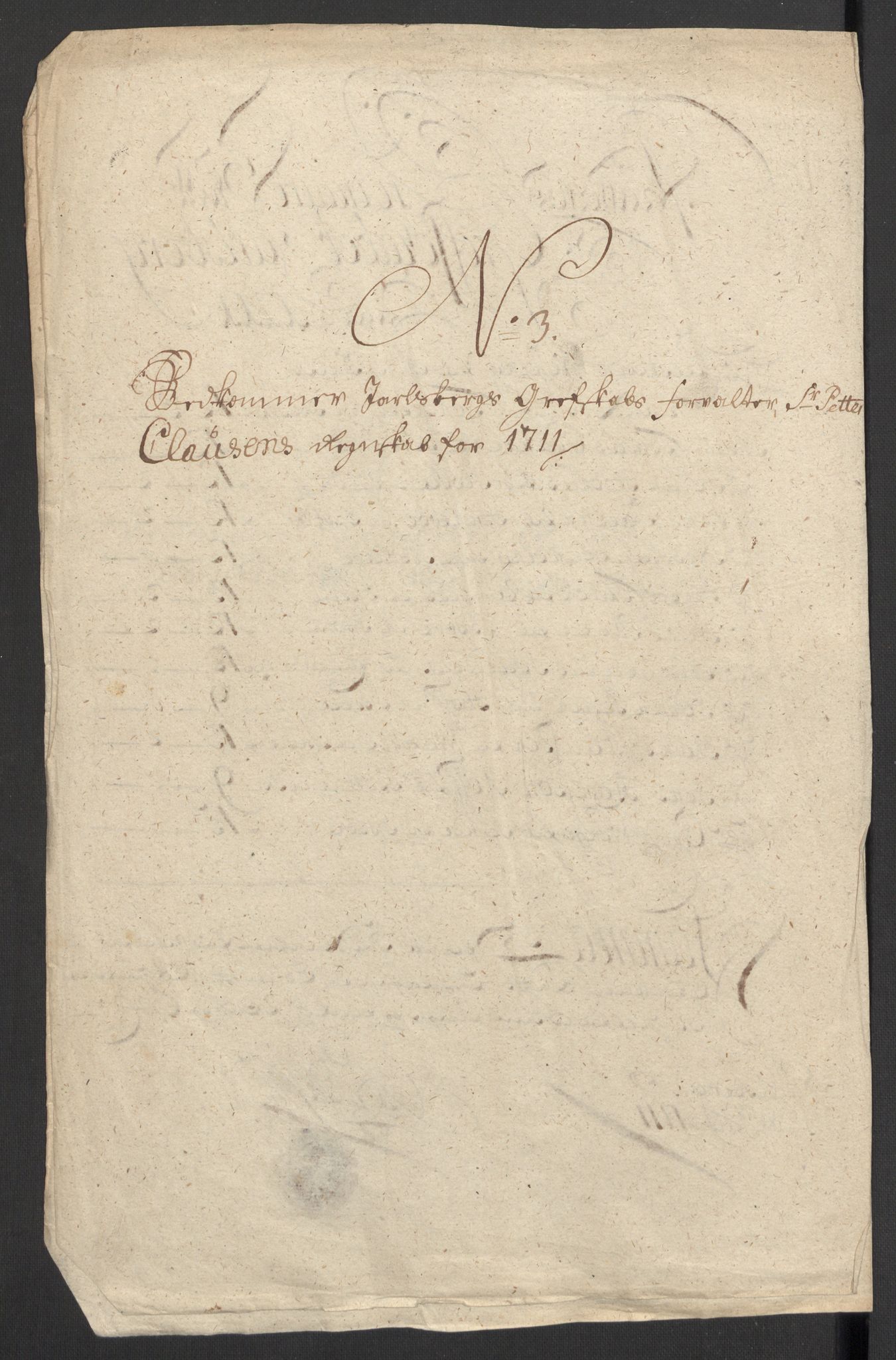 Rentekammeret inntil 1814, Reviderte regnskaper, Fogderegnskap, RA/EA-4092/R32/L1876: Fogderegnskap Jarlsberg grevskap, 1711, p. 129