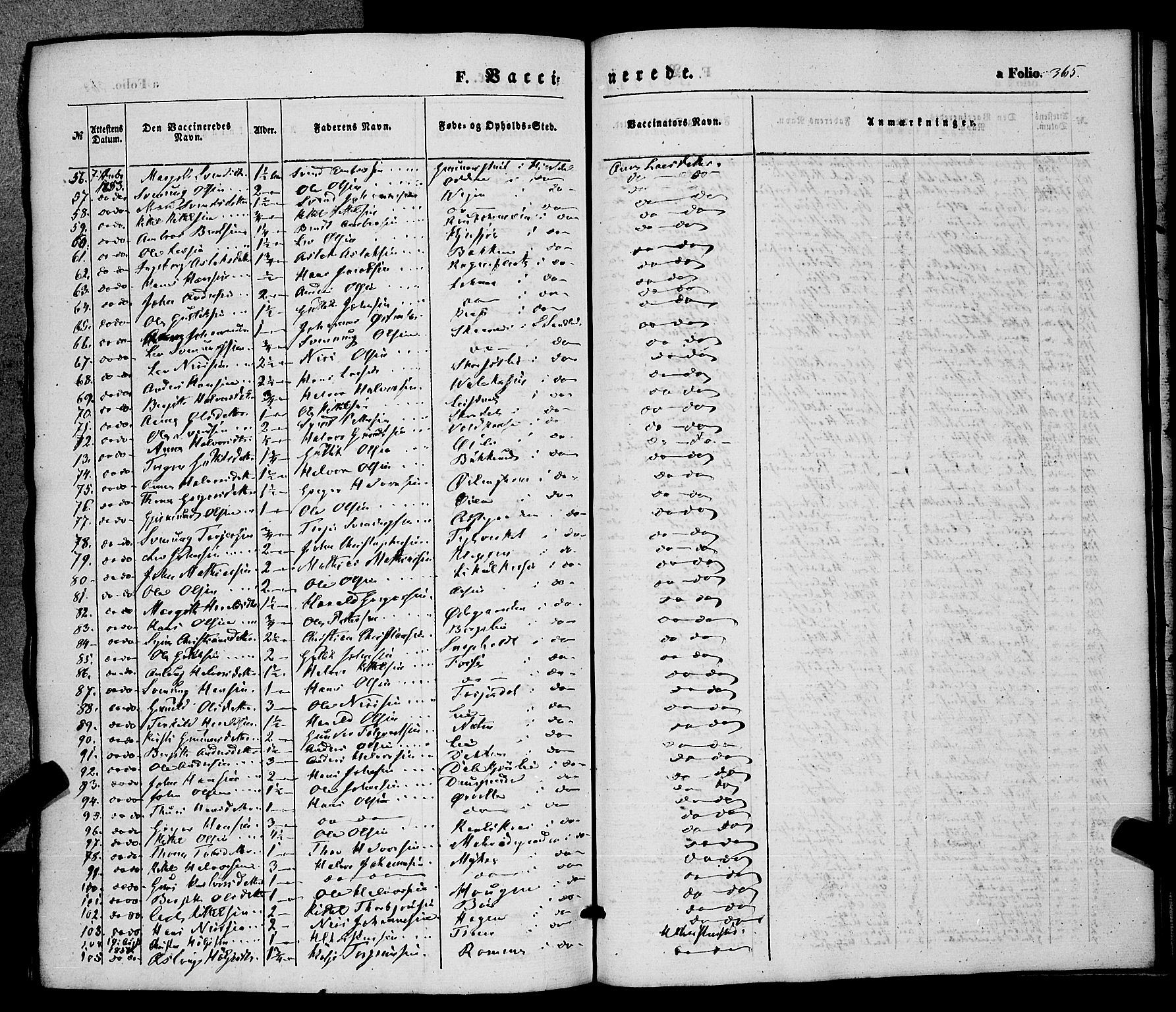Hjartdal kirkebøker, SAKO/A-270/F/Fa/L0008: Parish register (official) no. I 8, 1844-1859, p. 365