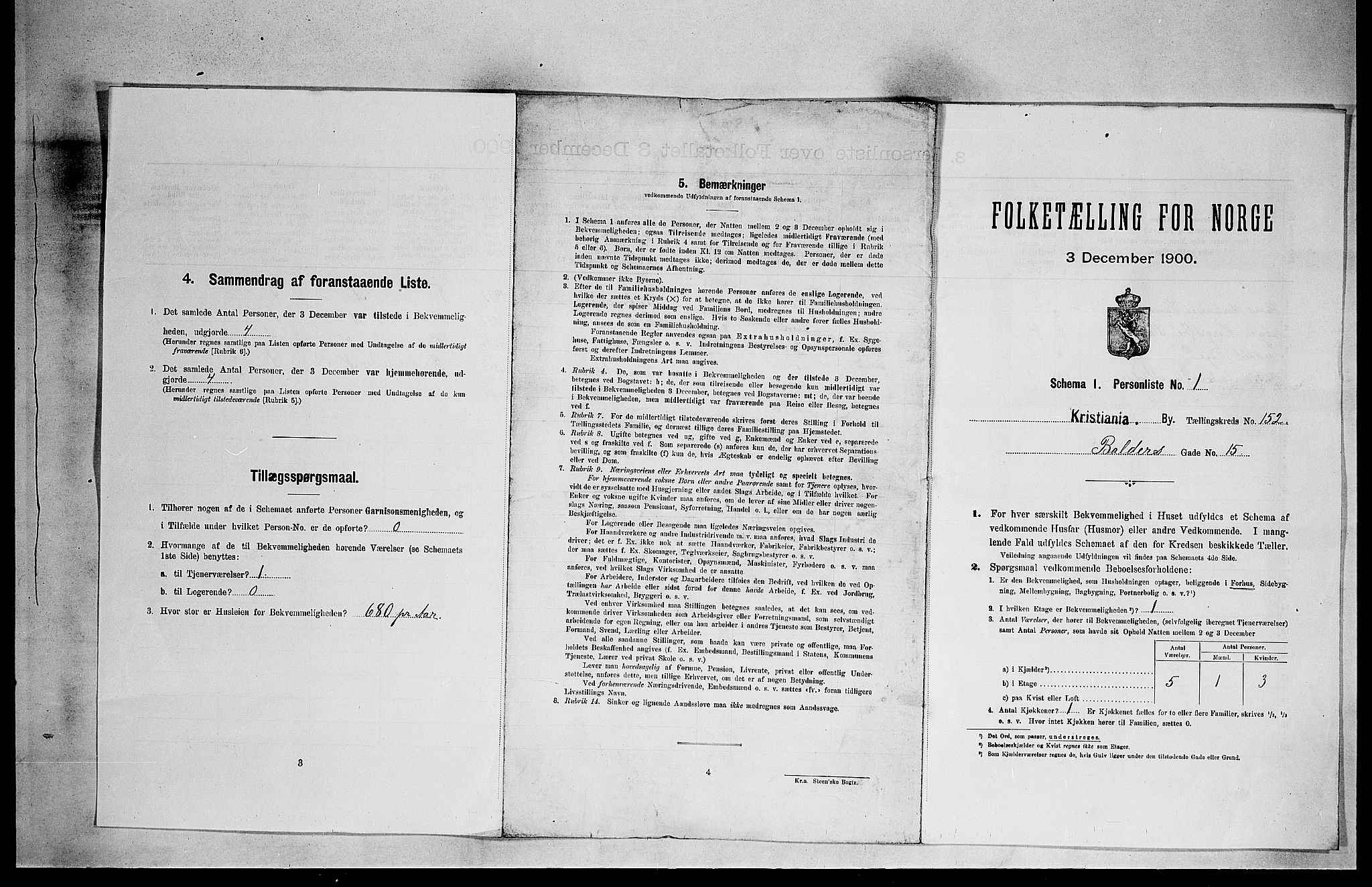 SAO, 1900 census for Kristiania, 1900, p. 3670