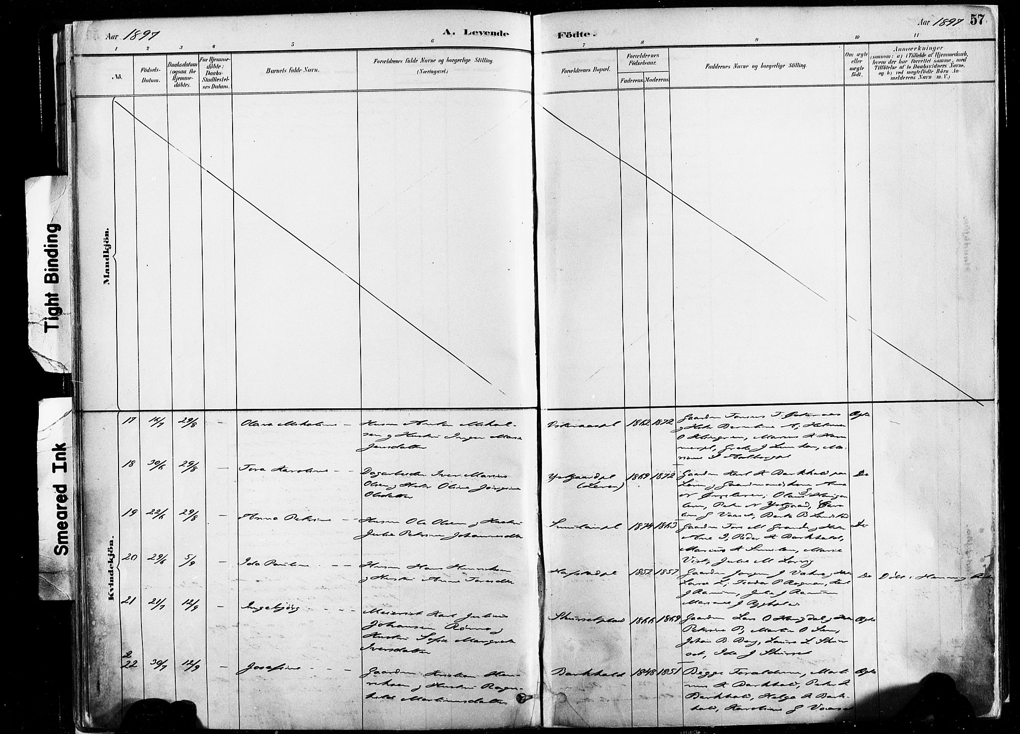 Ministerialprotokoller, klokkerbøker og fødselsregistre - Nord-Trøndelag, SAT/A-1458/735/L0351: Parish register (official) no. 735A10, 1884-1908, p. 57