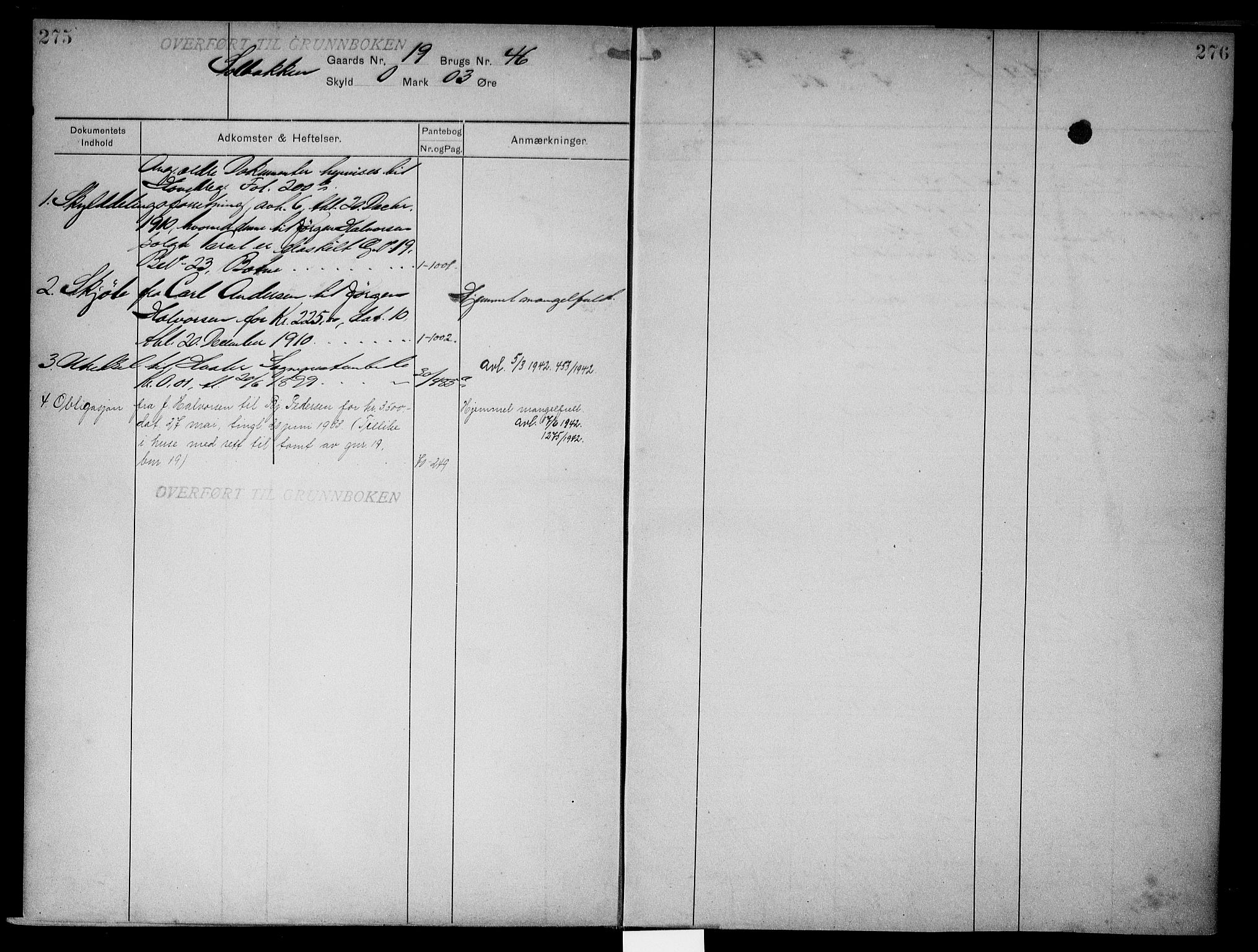 Onsøy sorenskriveri, AV/SAO-A-10474/G/Gb/Gbc/L0002: Mortgage register no. III 2, 1905, p. 275-276