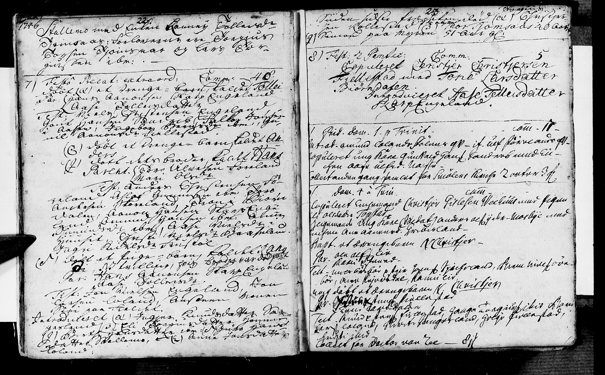 Vennesla sokneprestkontor, AV/SAK-1111-0045/Fa/Fac/L0001: Parish register (official) no. A 1, 1743-1784, p. 22-23