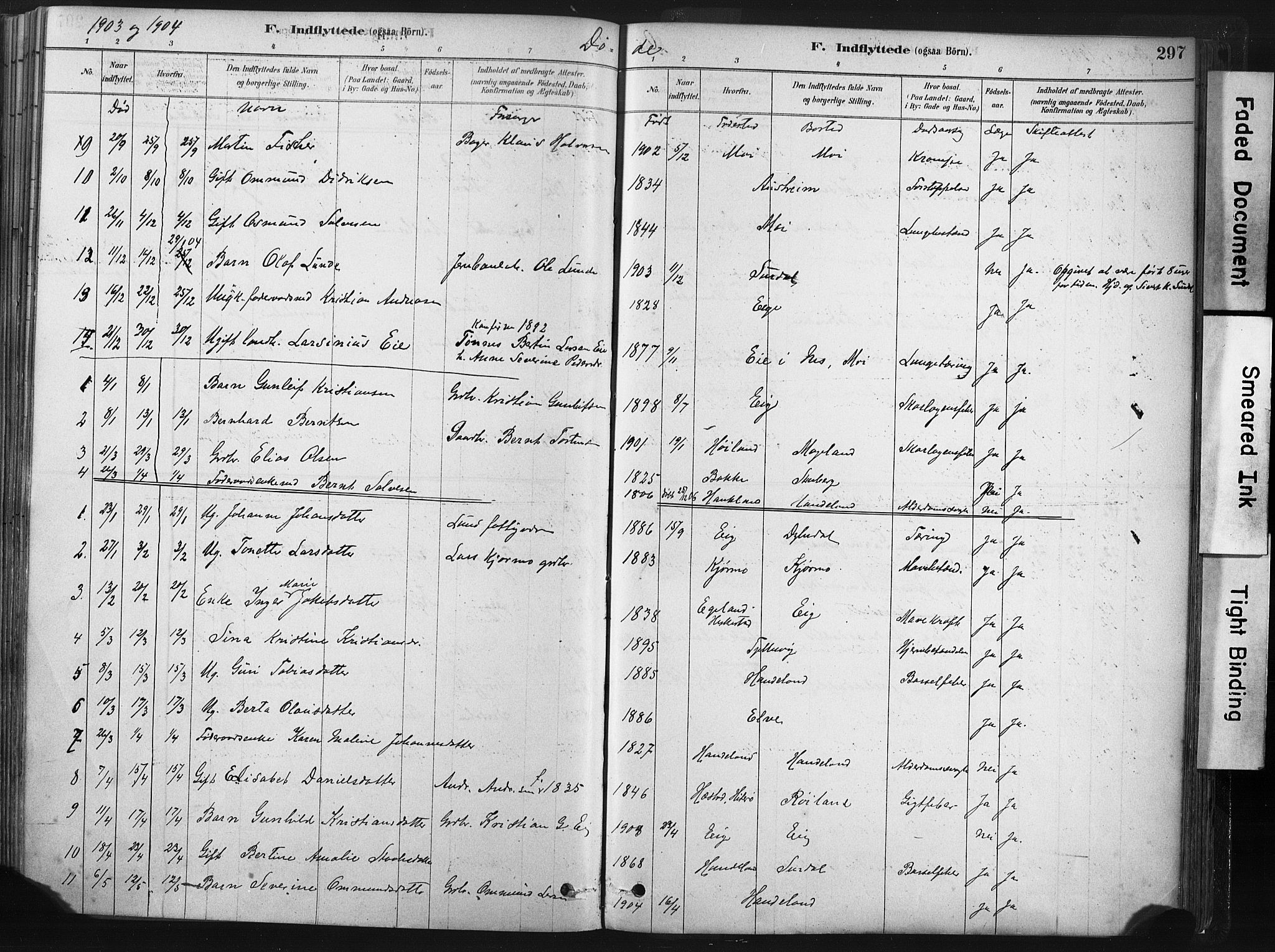 Lund sokneprestkontor, SAST/A-101809/S06/L0011: Parish register (official) no. A 10, 1877-1904, p. 297