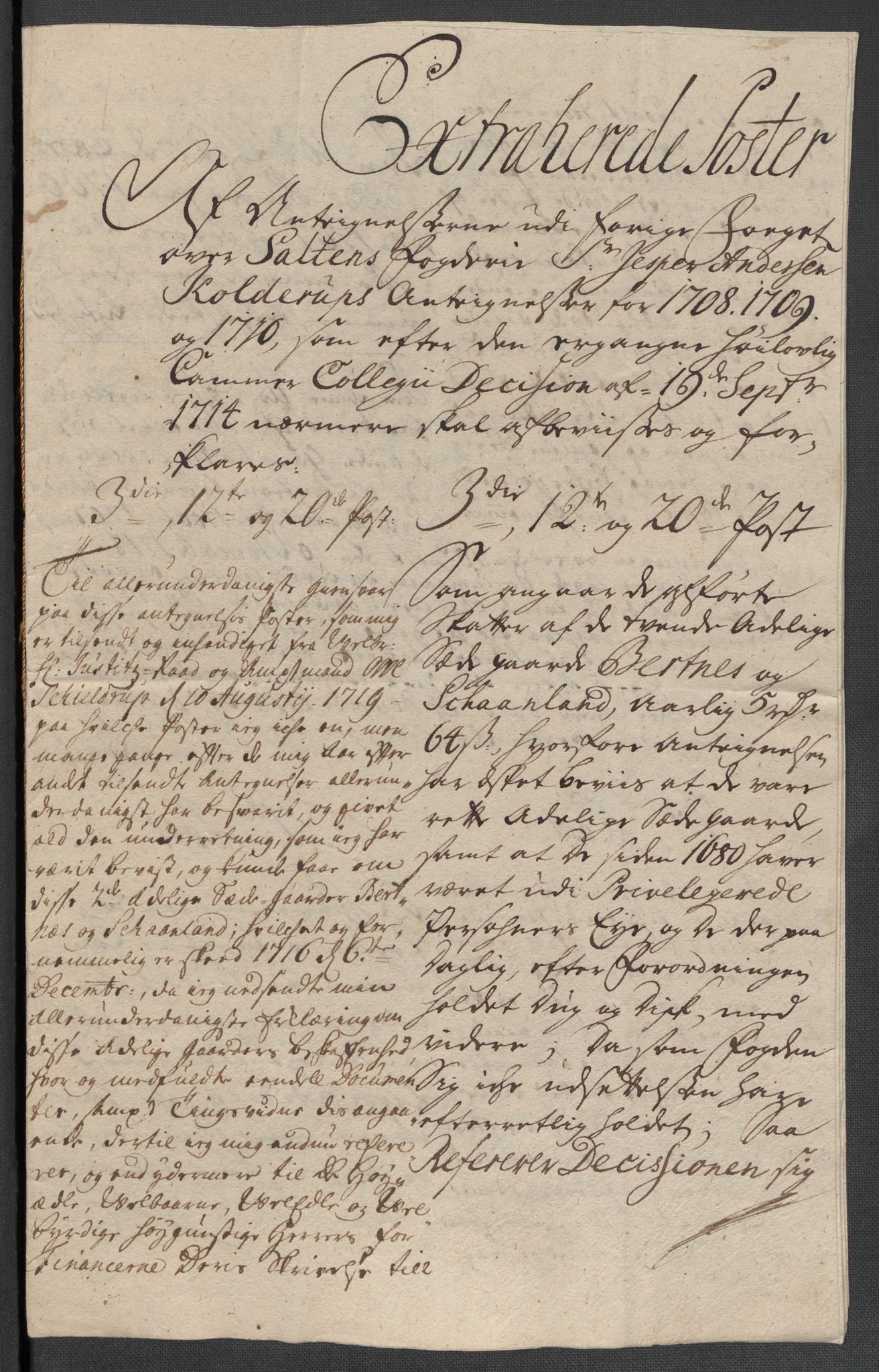 Rentekammeret inntil 1814, Reviderte regnskaper, Fogderegnskap, AV/RA-EA-4092/R66/L4581: Fogderegnskap Salten, 1707-1710, p. 566