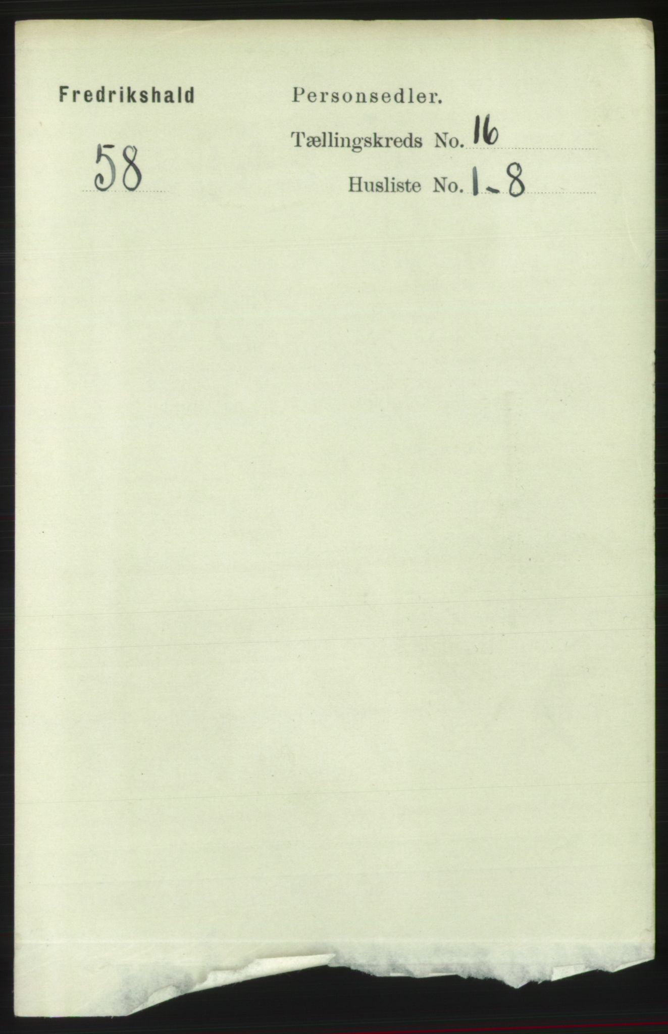RA, 1891 census for 0101 Fredrikshald, 1891, p. 10381