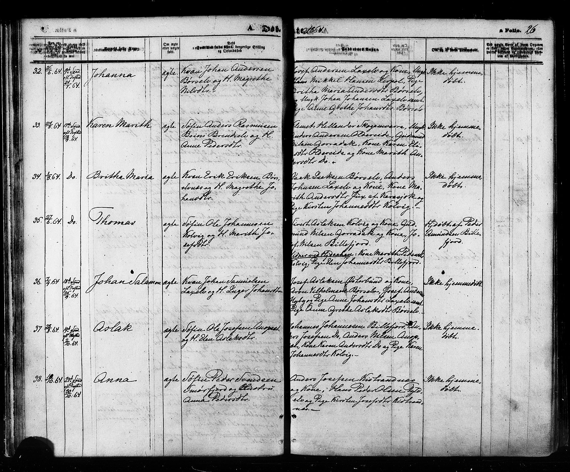 Kistrand/Porsanger sokneprestembete, AV/SATØ-S-1351/H/Ha/L0005.kirke: Parish register (official) no. 5, 1860-1874, p. 26