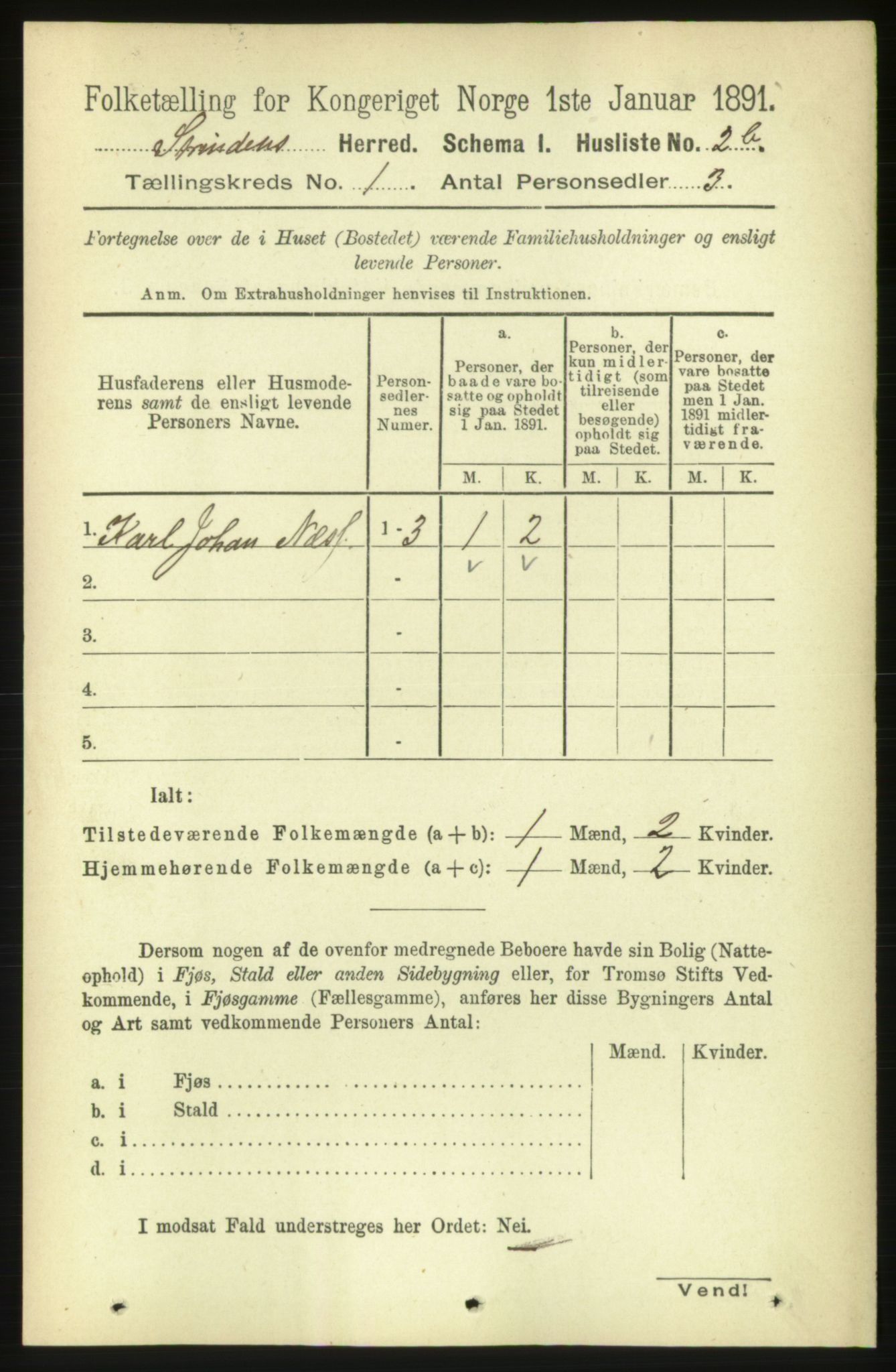 RA, 1891 census for 1660 Strinda, 1891, p. 44