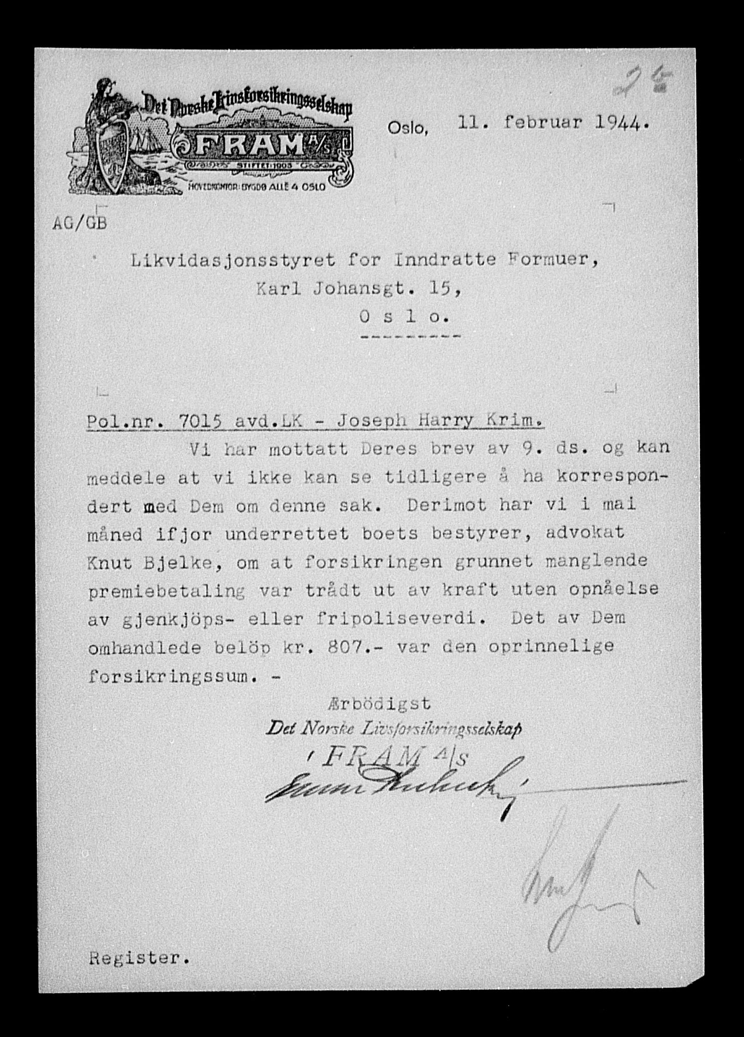 Justisdepartementet, Tilbakeføringskontoret for inndratte formuer, AV/RA-S-1564/H/Hc/Hcc/L0953: --, 1945-1947, p. 343