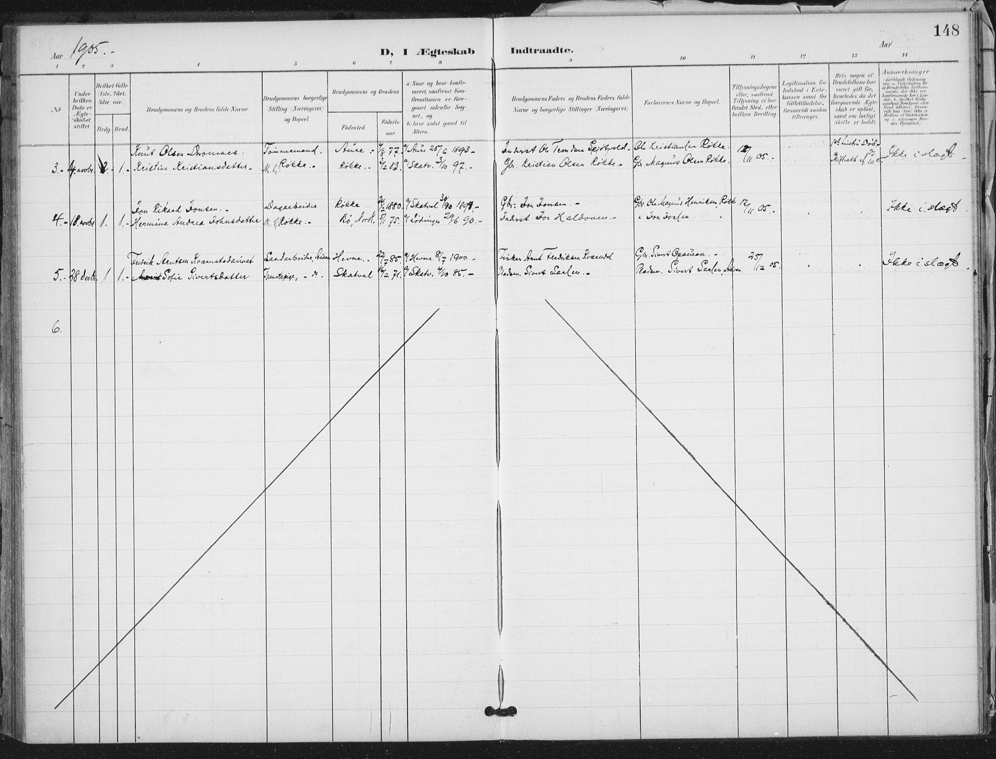 Ministerialprotokoller, klokkerbøker og fødselsregistre - Nord-Trøndelag, SAT/A-1458/712/L0101: Parish register (official) no. 712A02, 1901-1916, p. 148
