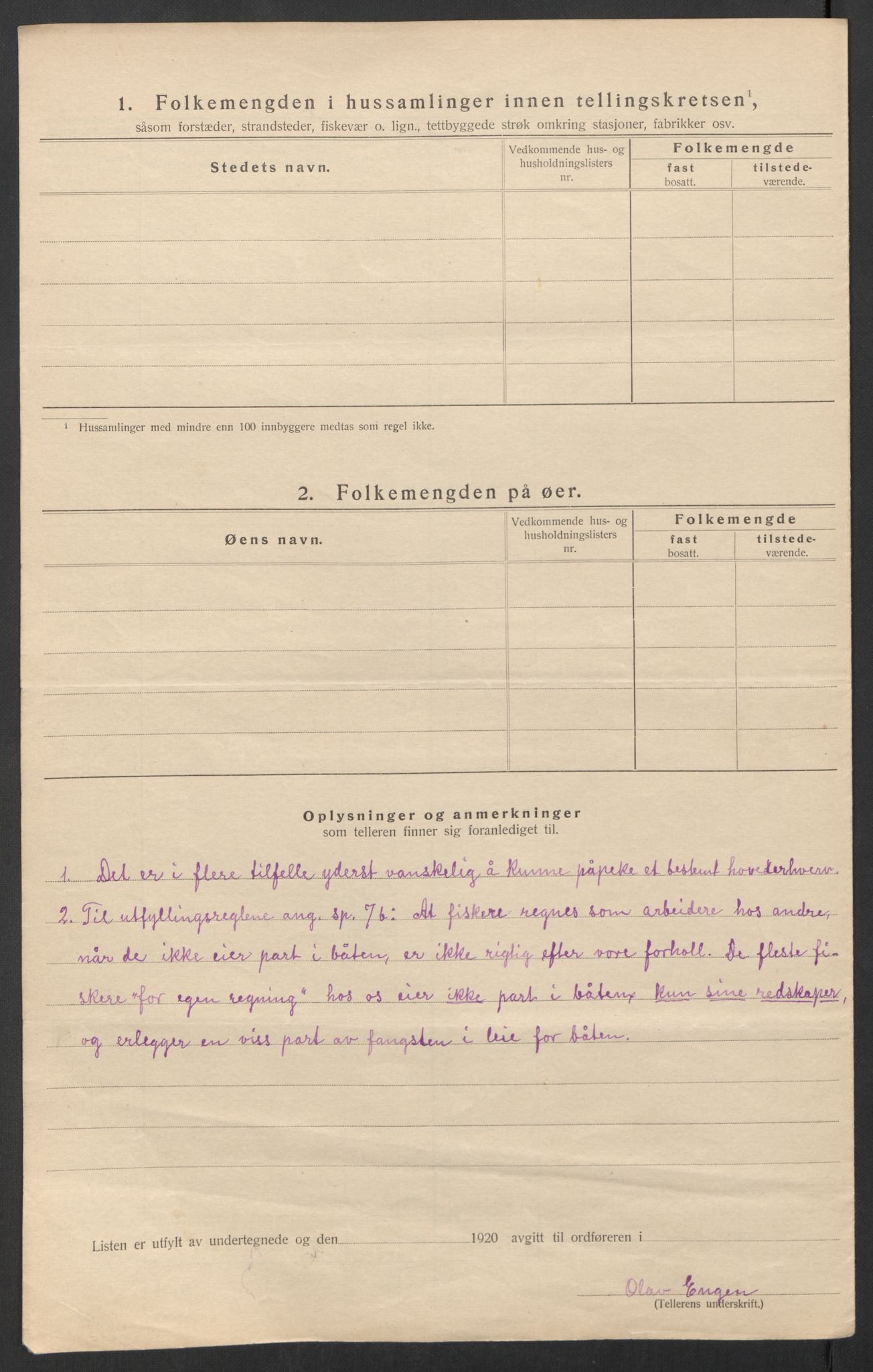 SAT, 1920 census for Hemnes, 1920, p. 18