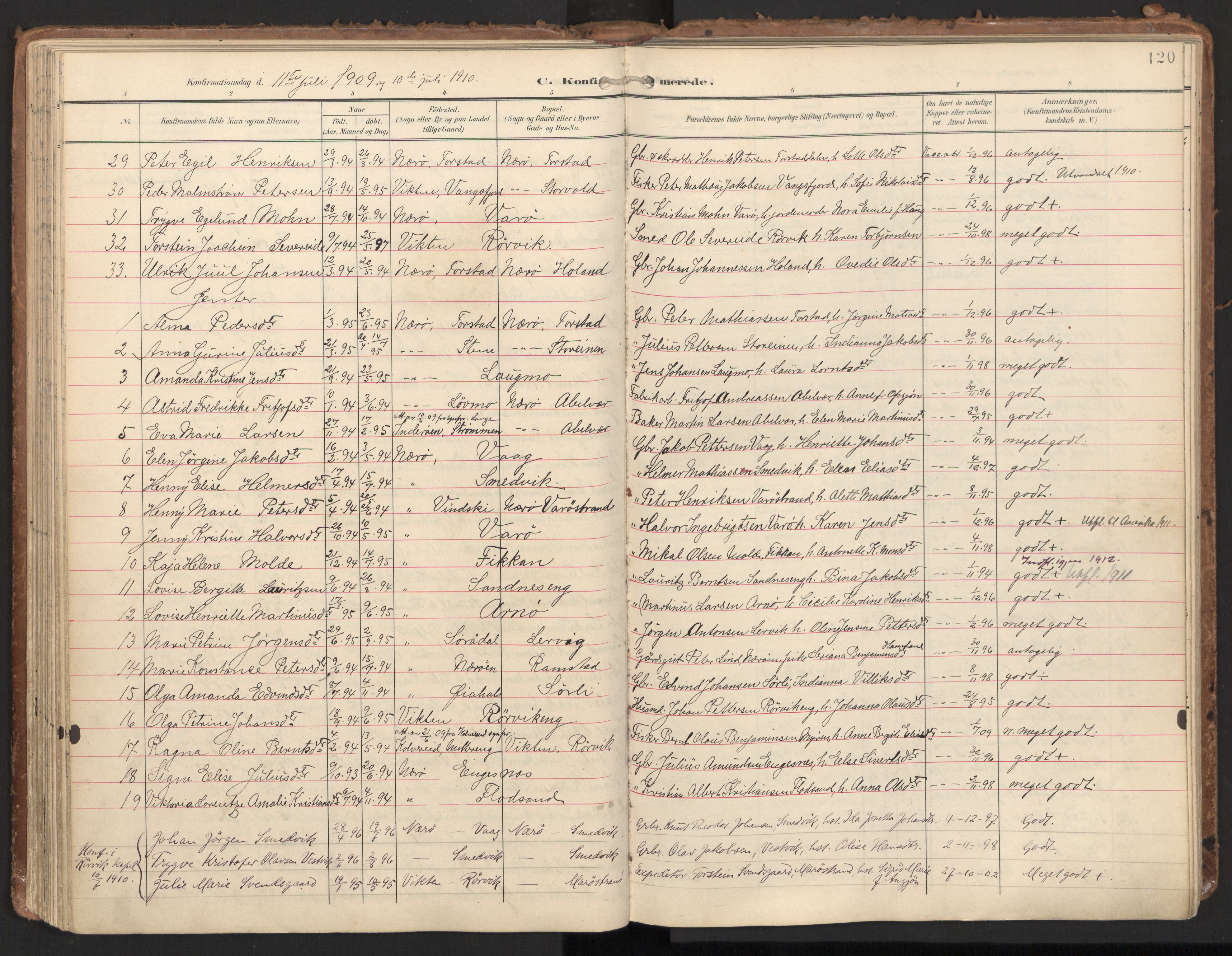 Ministerialprotokoller, klokkerbøker og fødselsregistre - Nord-Trøndelag, SAT/A-1458/784/L0677: Parish register (official) no. 784A12, 1900-1920, p. 120