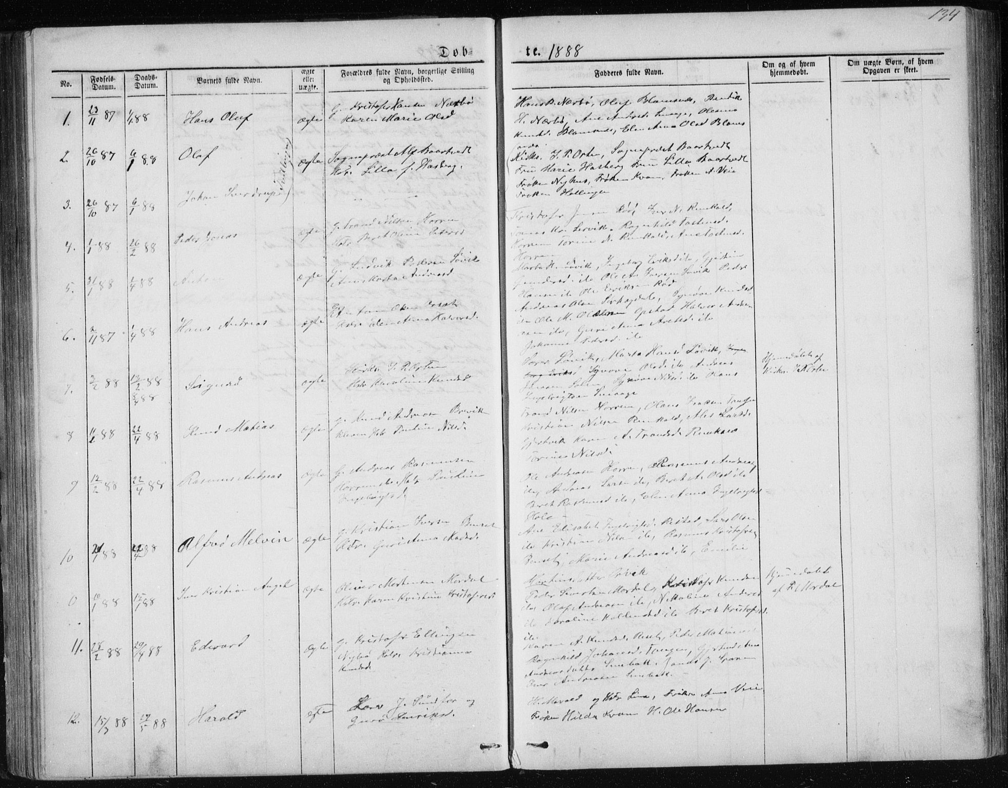 Ministerialprotokoller, klokkerbøker og fødselsregistre - Møre og Romsdal, SAT/A-1454/560/L0724: Parish register (copy) no. 560C01, 1867-1892, p. 134