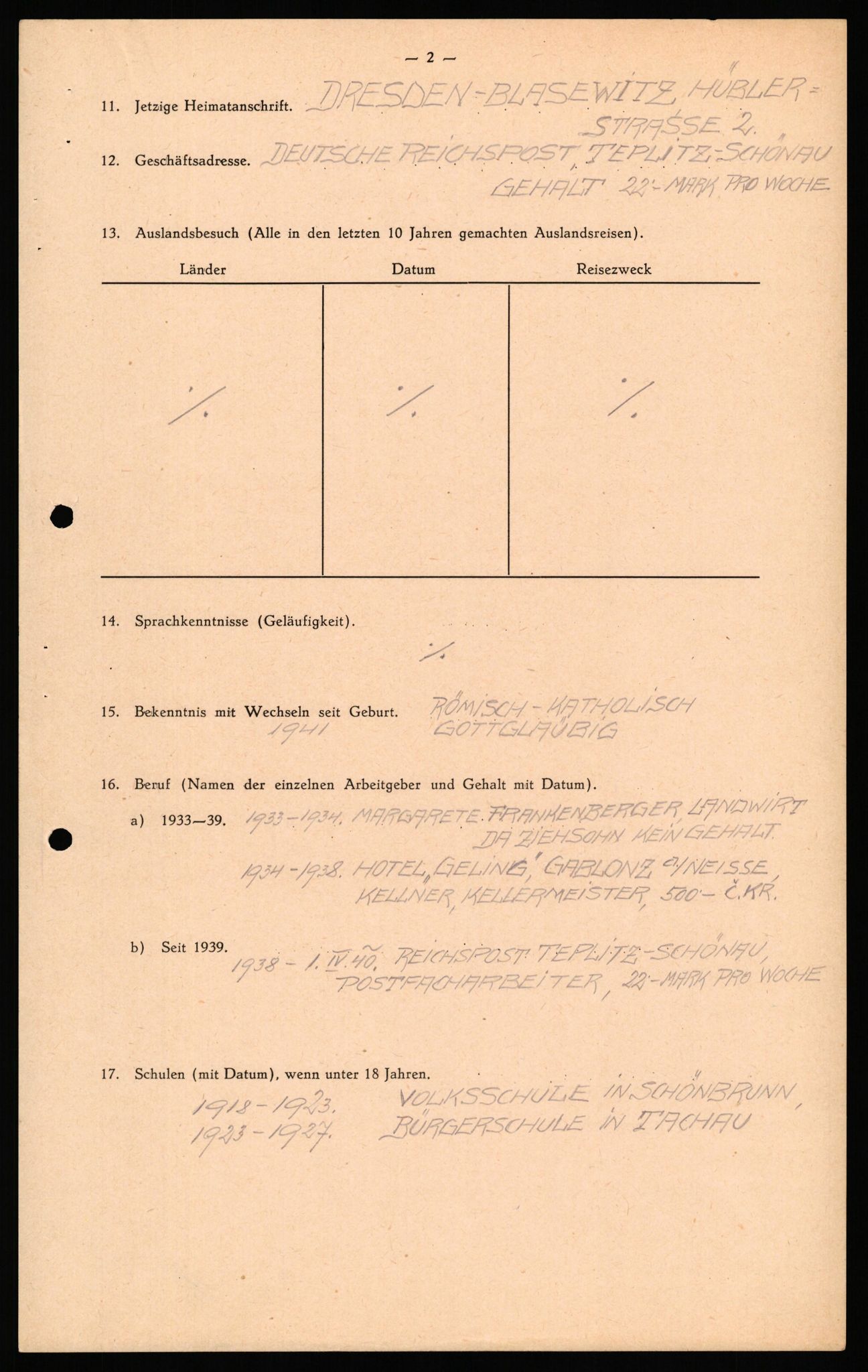 Forsvaret, Forsvarets overkommando II, RA/RAFA-3915/D/Db/L0041: CI Questionaires.  Diverse nasjonaliteter., 1945-1946, p. 255