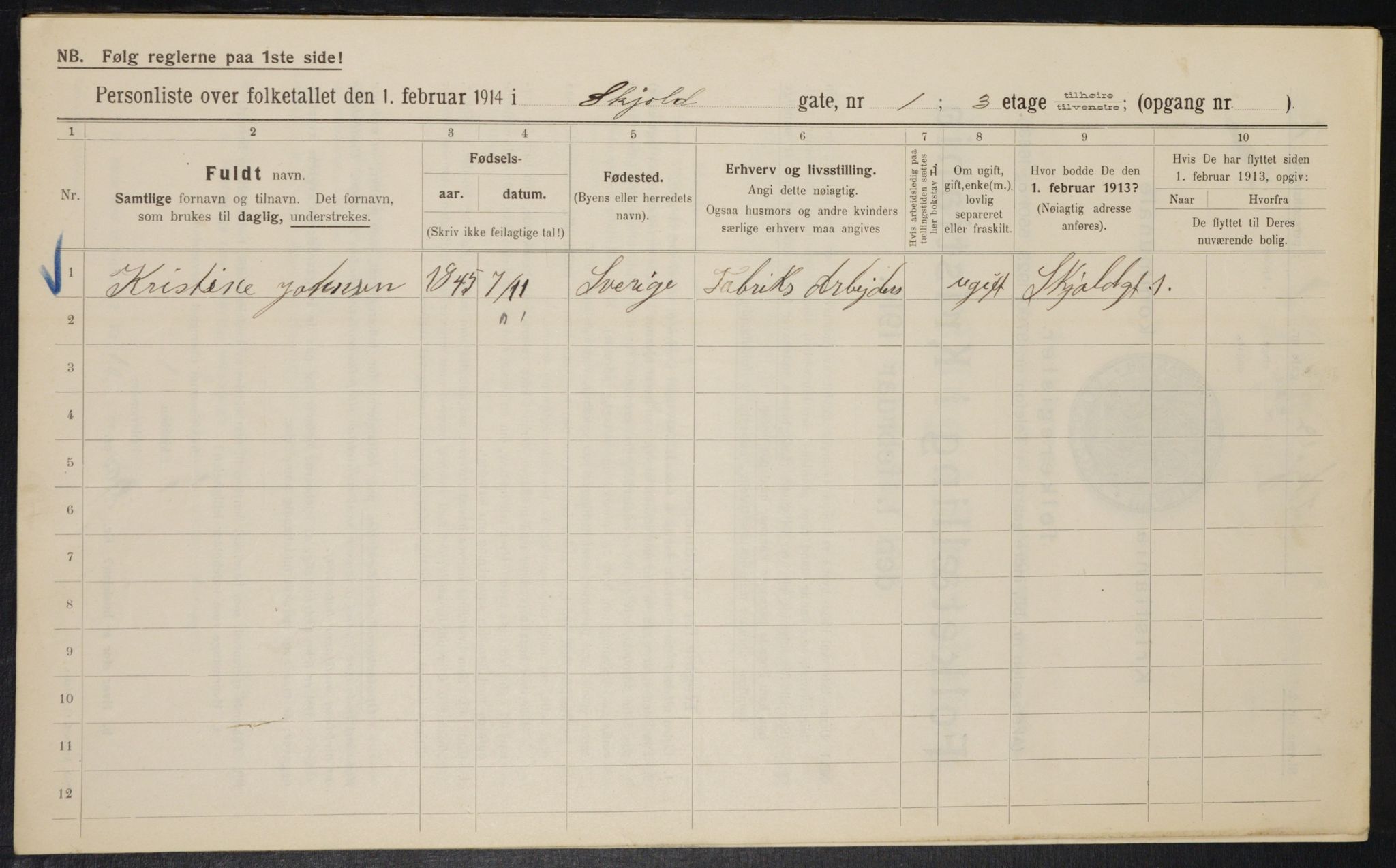 OBA, Municipal Census 1914 for Kristiania, 1914, p. 96026