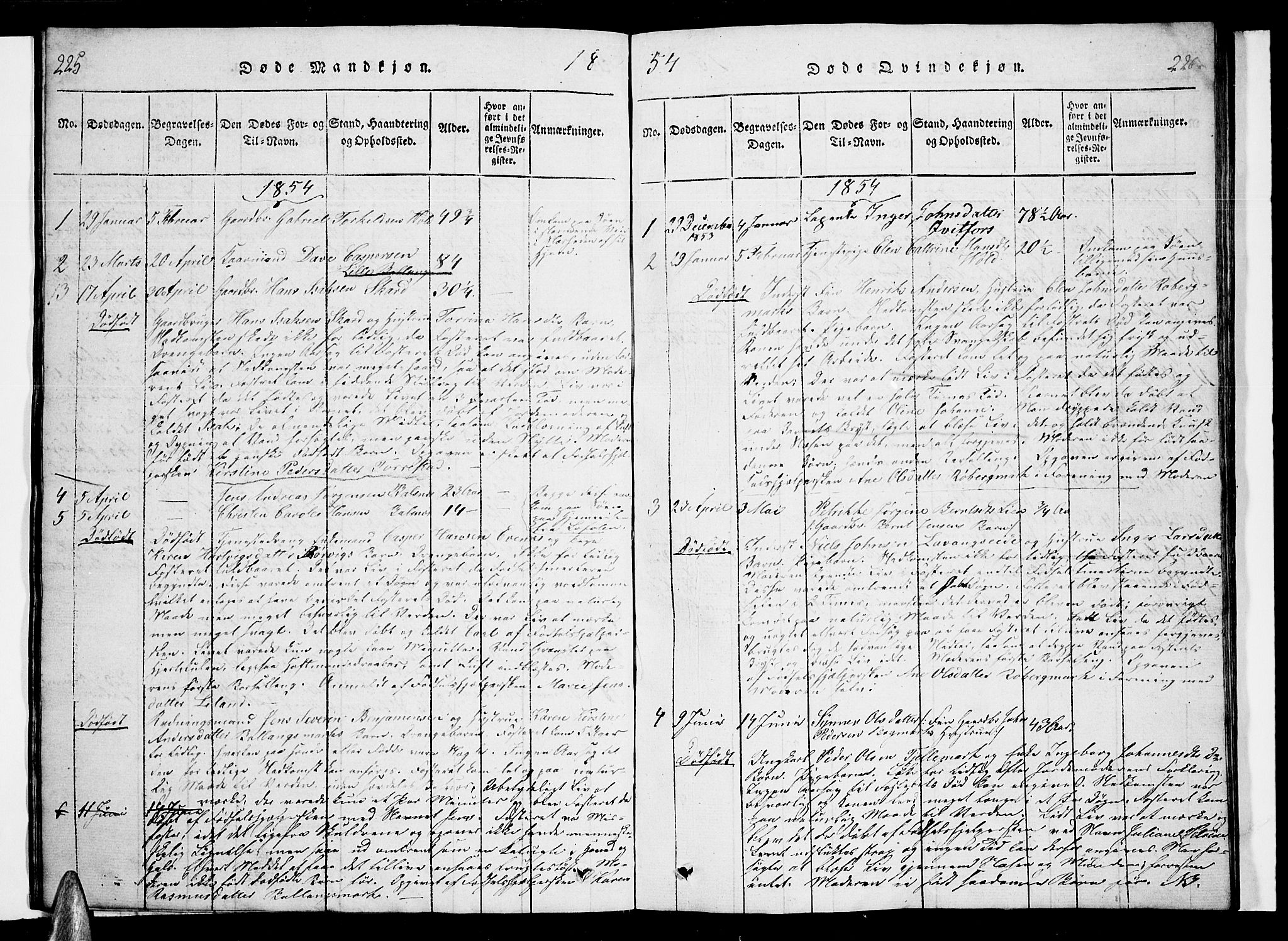 Ministerialprotokoller, klokkerbøker og fødselsregistre - Nordland, AV/SAT-A-1459/863/L0911: Parish register (copy) no. 863C01, 1821-1858, p. 225-226