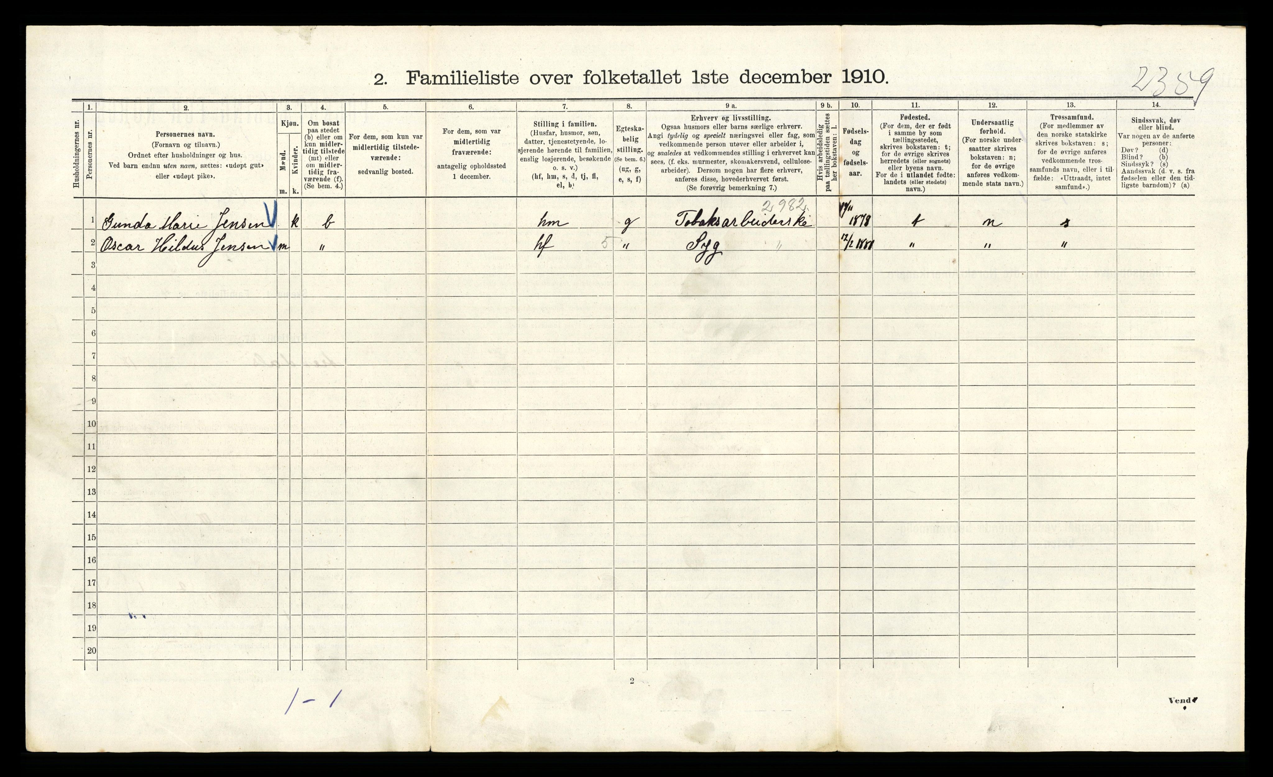 RA, 1910 census for Kristiania, 1910, p. 3518