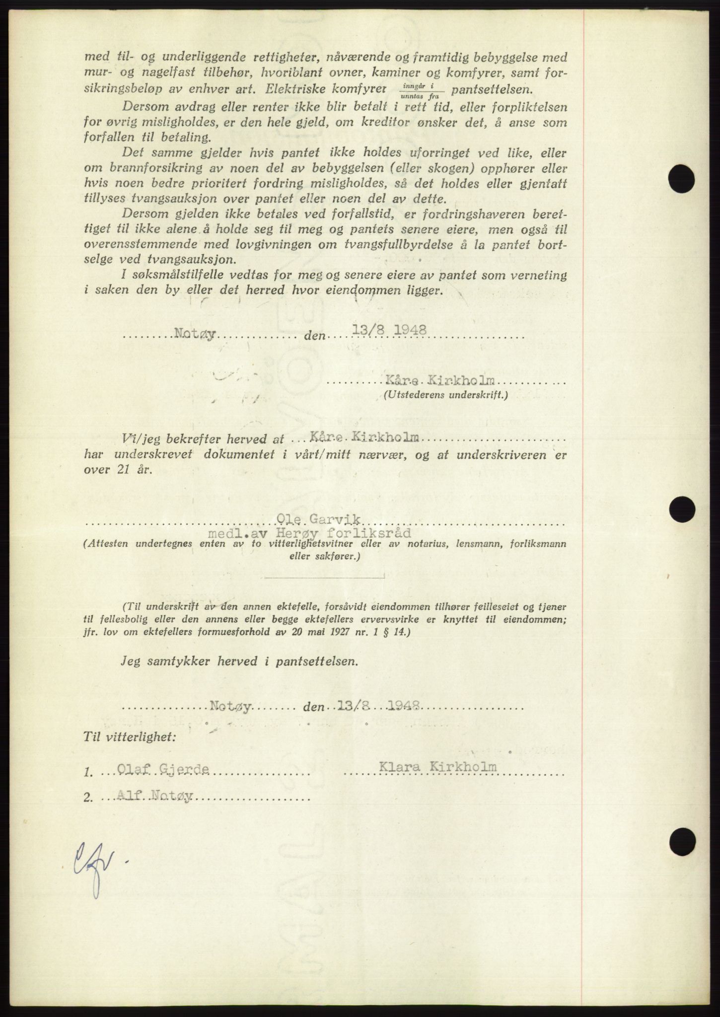 Søre Sunnmøre sorenskriveri, AV/SAT-A-4122/1/2/2C/L0116: Mortgage book no. 4B, 1948-1949, Diary no: : 1148/1948