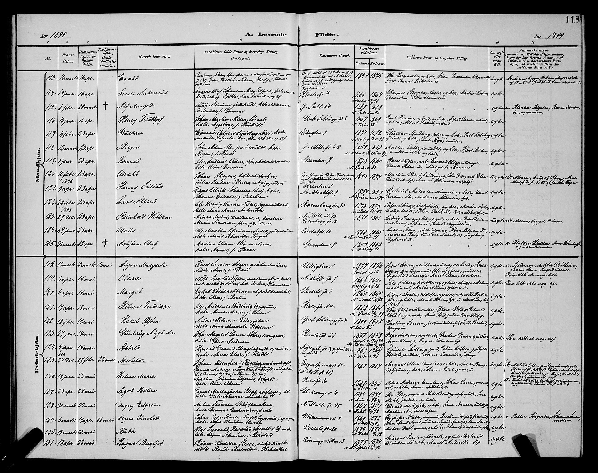 Ministerialprotokoller, klokkerbøker og fødselsregistre - Sør-Trøndelag, AV/SAT-A-1456/604/L0225: Parish register (copy) no. 604C08, 1895-1899, p. 118