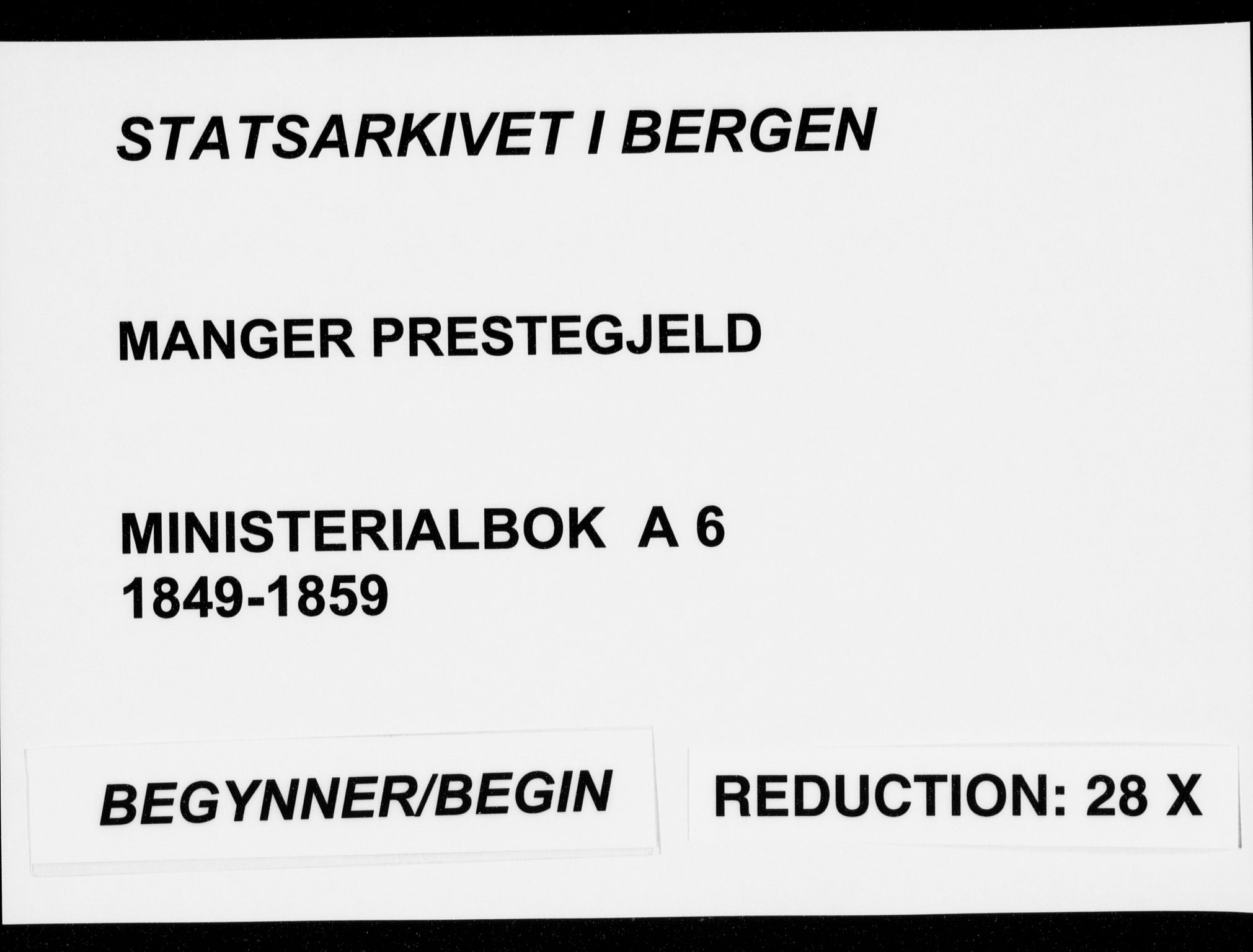 Manger sokneprestembete, AV/SAB-A-76801/H/Haa: Parish register (official) no. A 6, 1849-1859