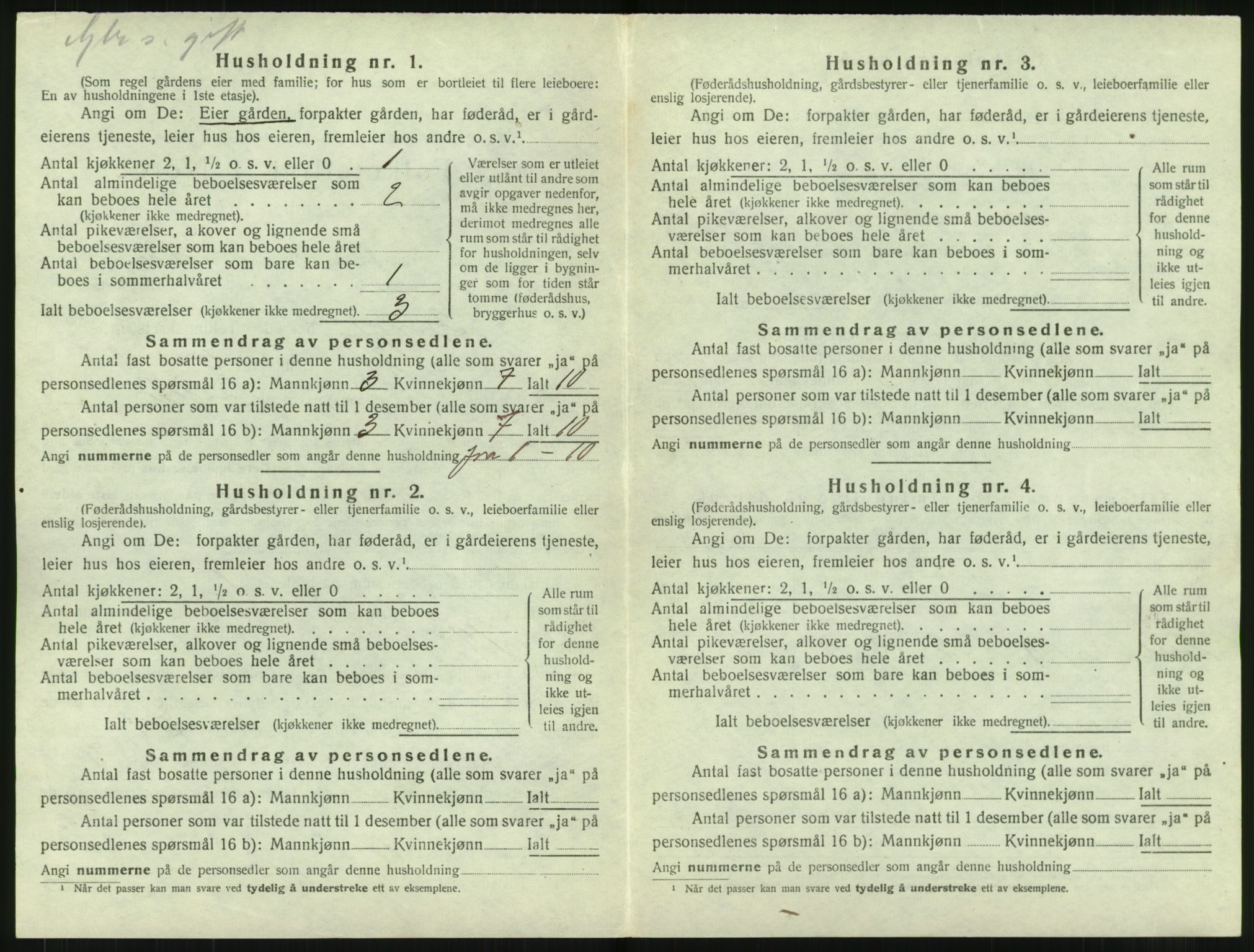 SAT, 1920 census for Borge, 1920, p. 660