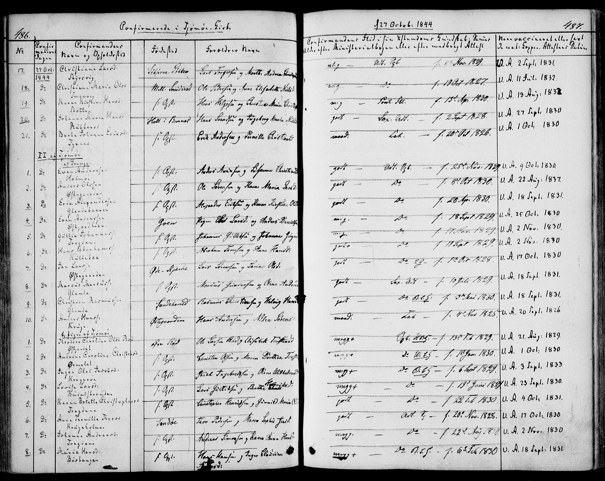 Nøtterøy kirkebøker, AV/SAKO-A-354/F/Fa/L0005: Parish register (official) no. I 5, 1839-1852, p. 486-487