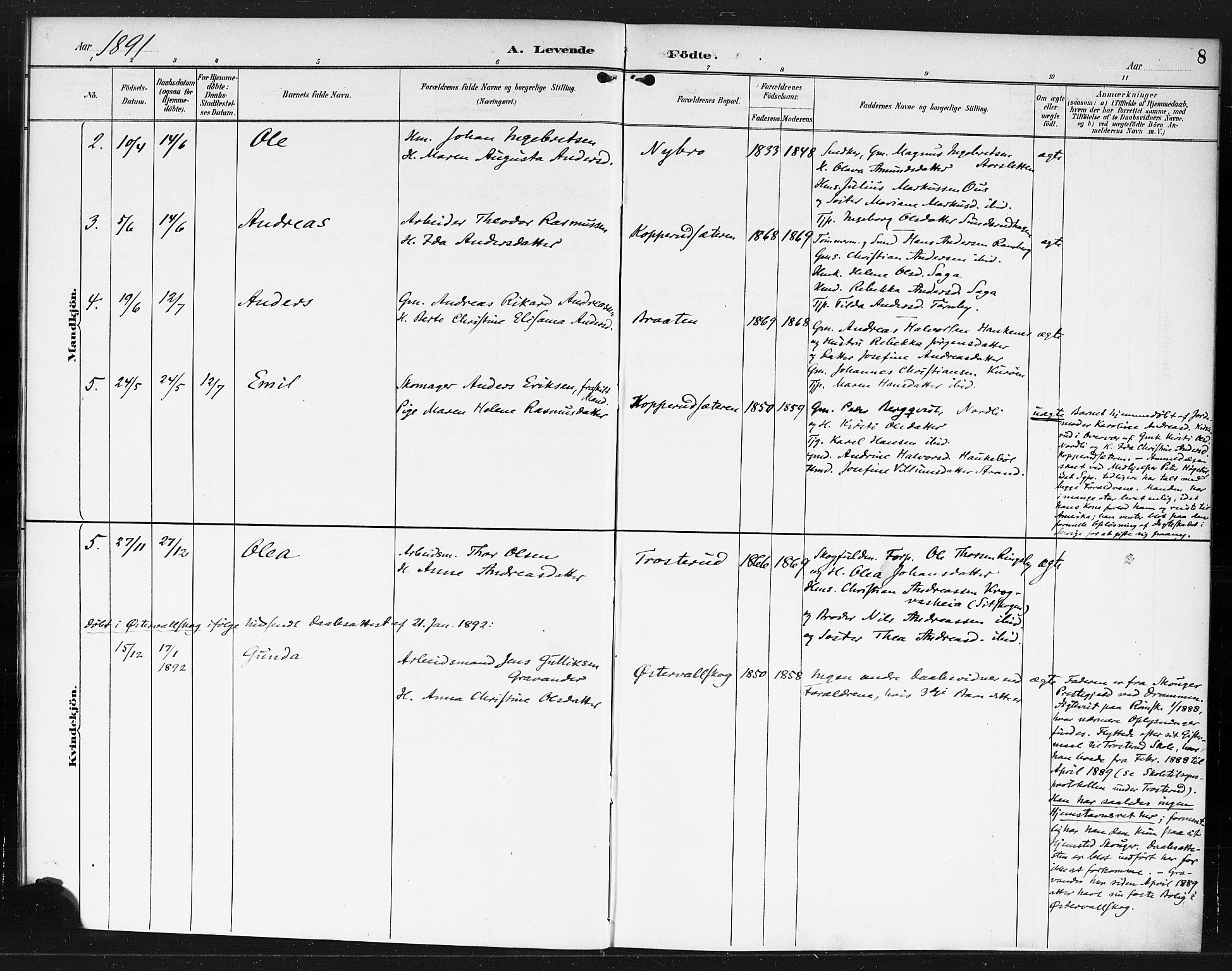 Rødenes prestekontor Kirkebøker, AV/SAO-A-2005/F/Fb/L0002: Parish register (official) no. II 2, 1890-1900, p. 8