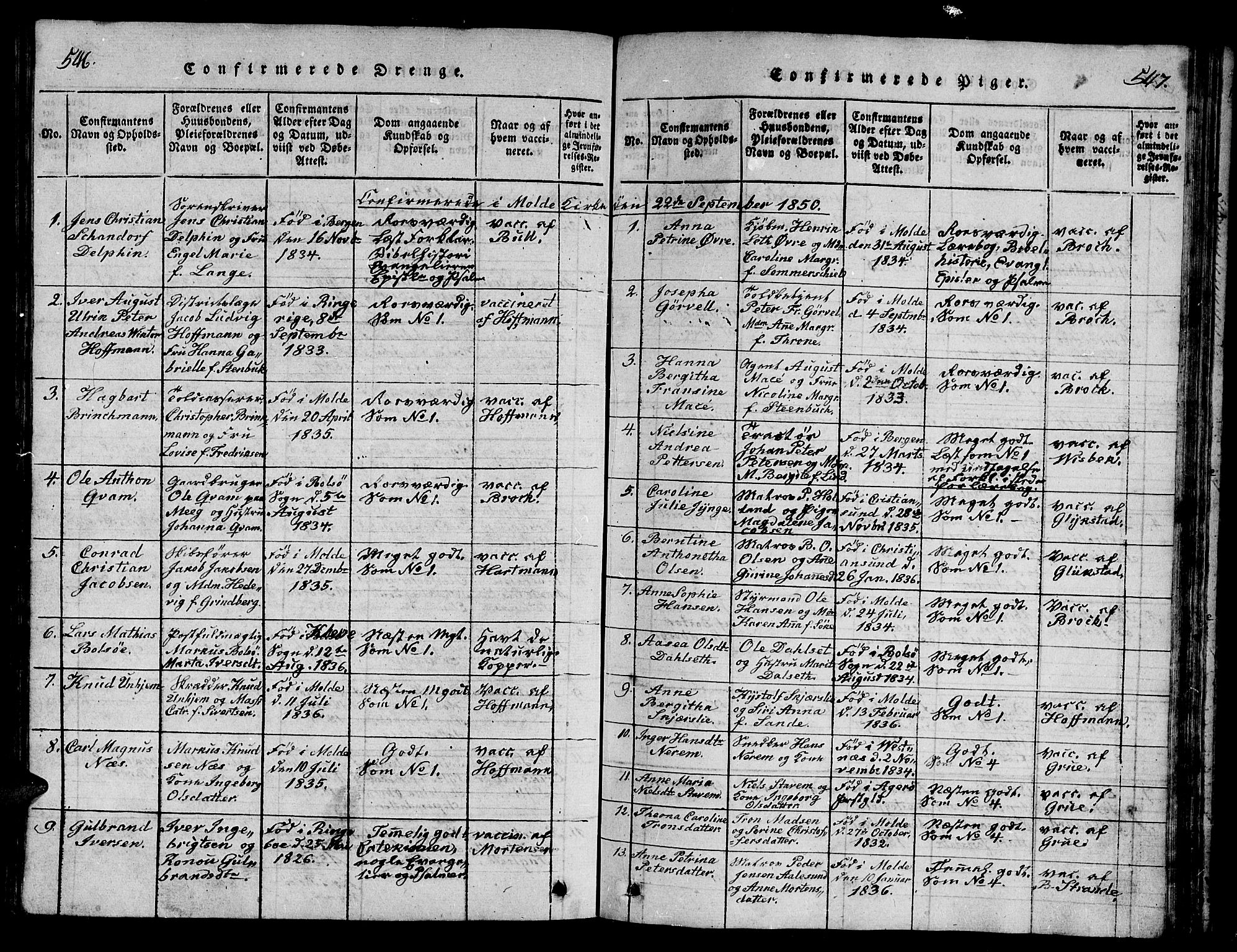 Ministerialprotokoller, klokkerbøker og fødselsregistre - Møre og Romsdal, AV/SAT-A-1454/558/L0700: Parish register (copy) no. 558C01, 1818-1868, p. 546-547