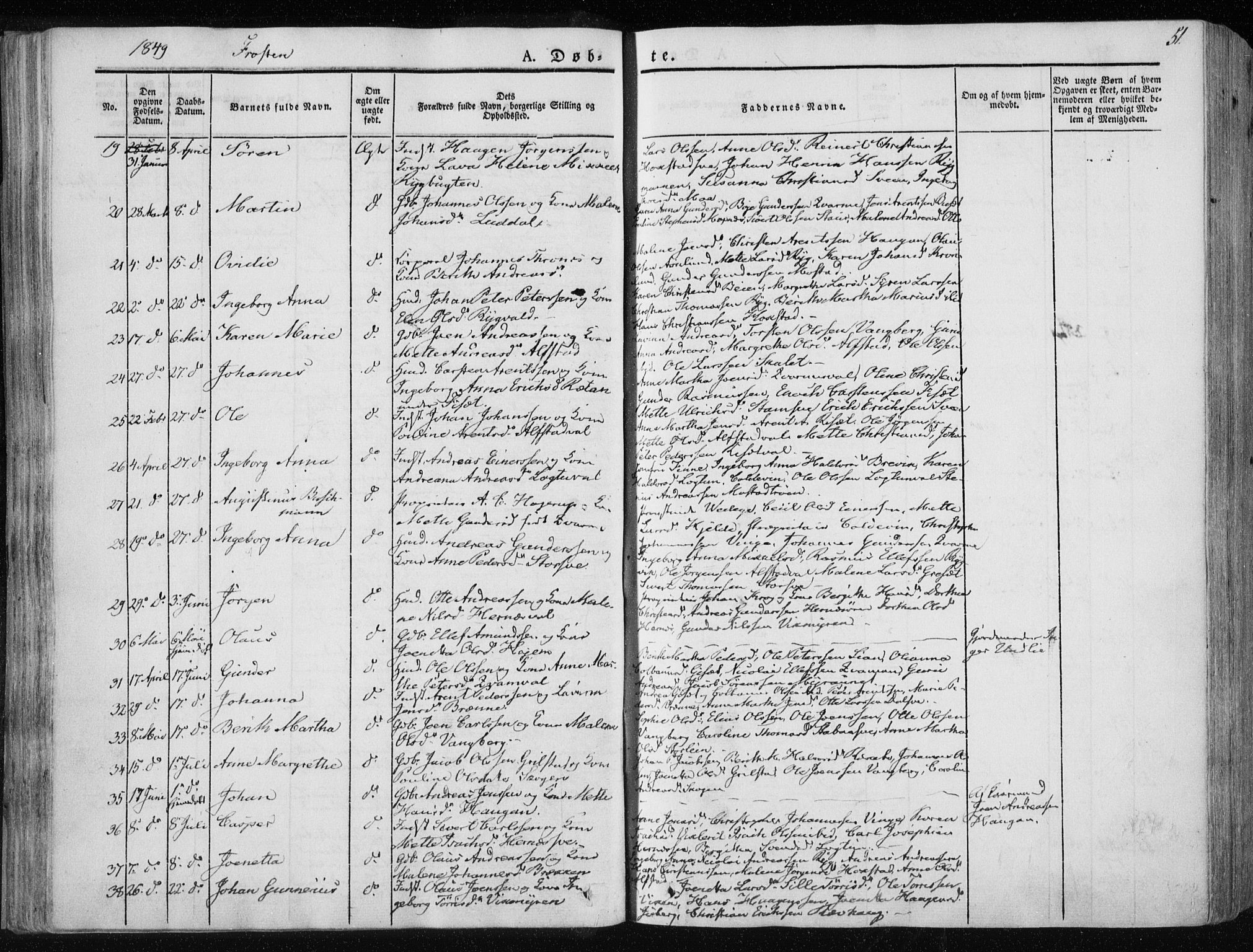 Ministerialprotokoller, klokkerbøker og fødselsregistre - Nord-Trøndelag, SAT/A-1458/713/L0115: Parish register (official) no. 713A06, 1838-1851, p. 51