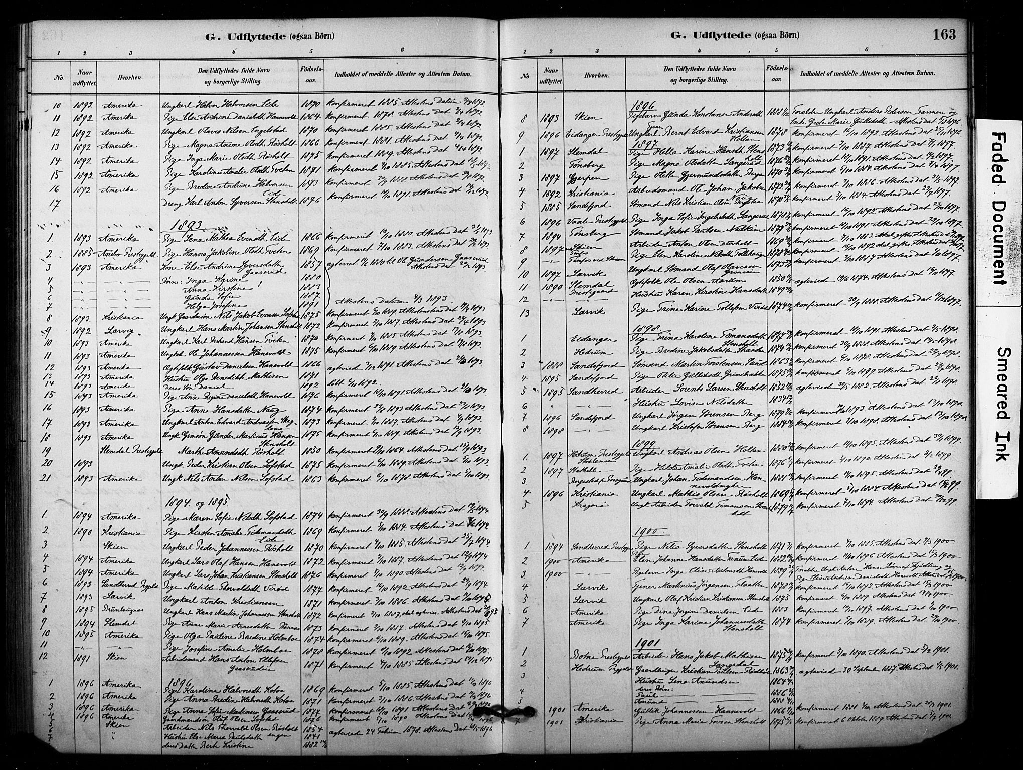 Lardal kirkebøker, SAKO/A-350/F/Fd/L0001: Parish register (official) no. IV 1, 1881-1907, p. 163