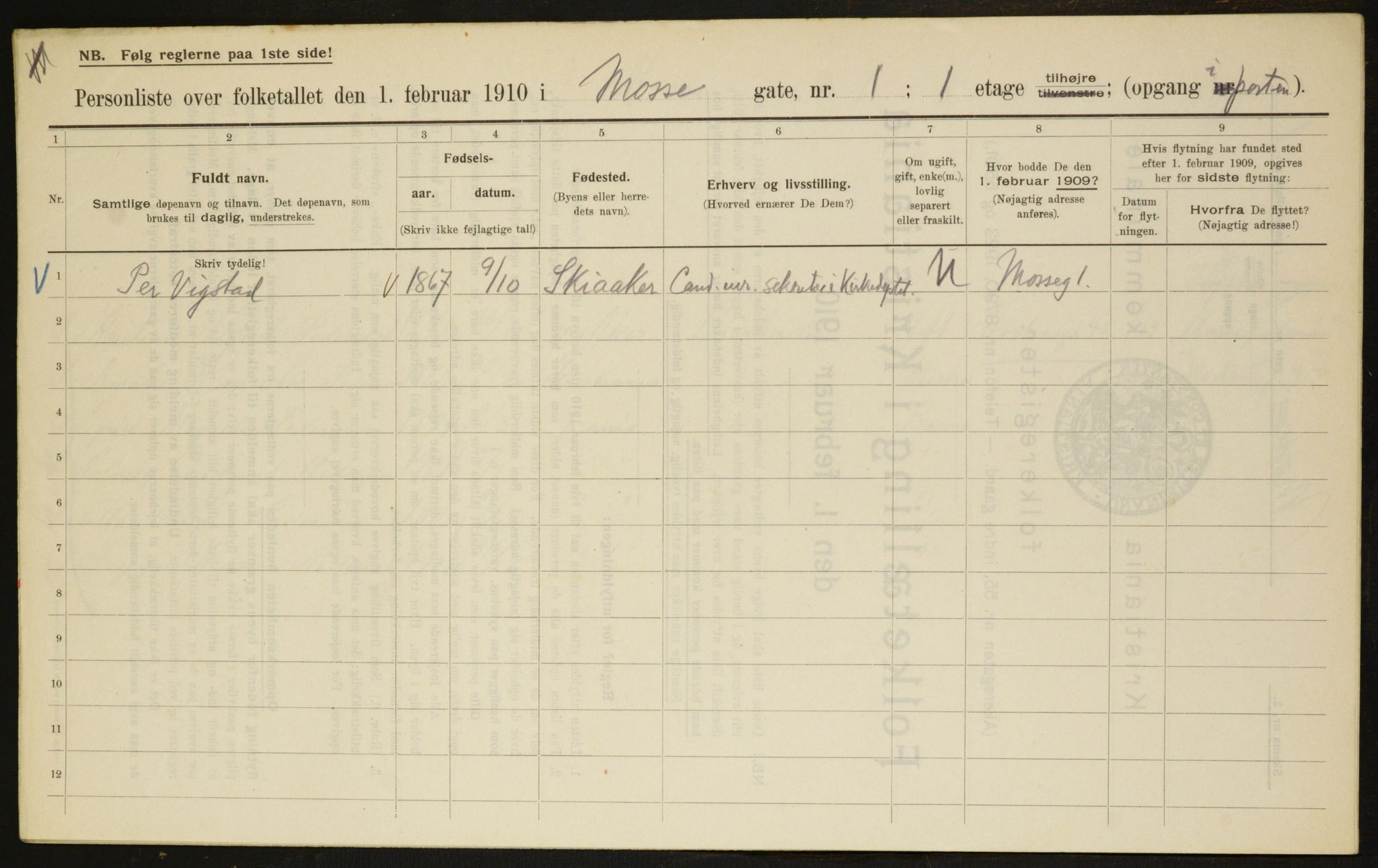 OBA, Municipal Census 1910 for Kristiania, 1910, p. 63543